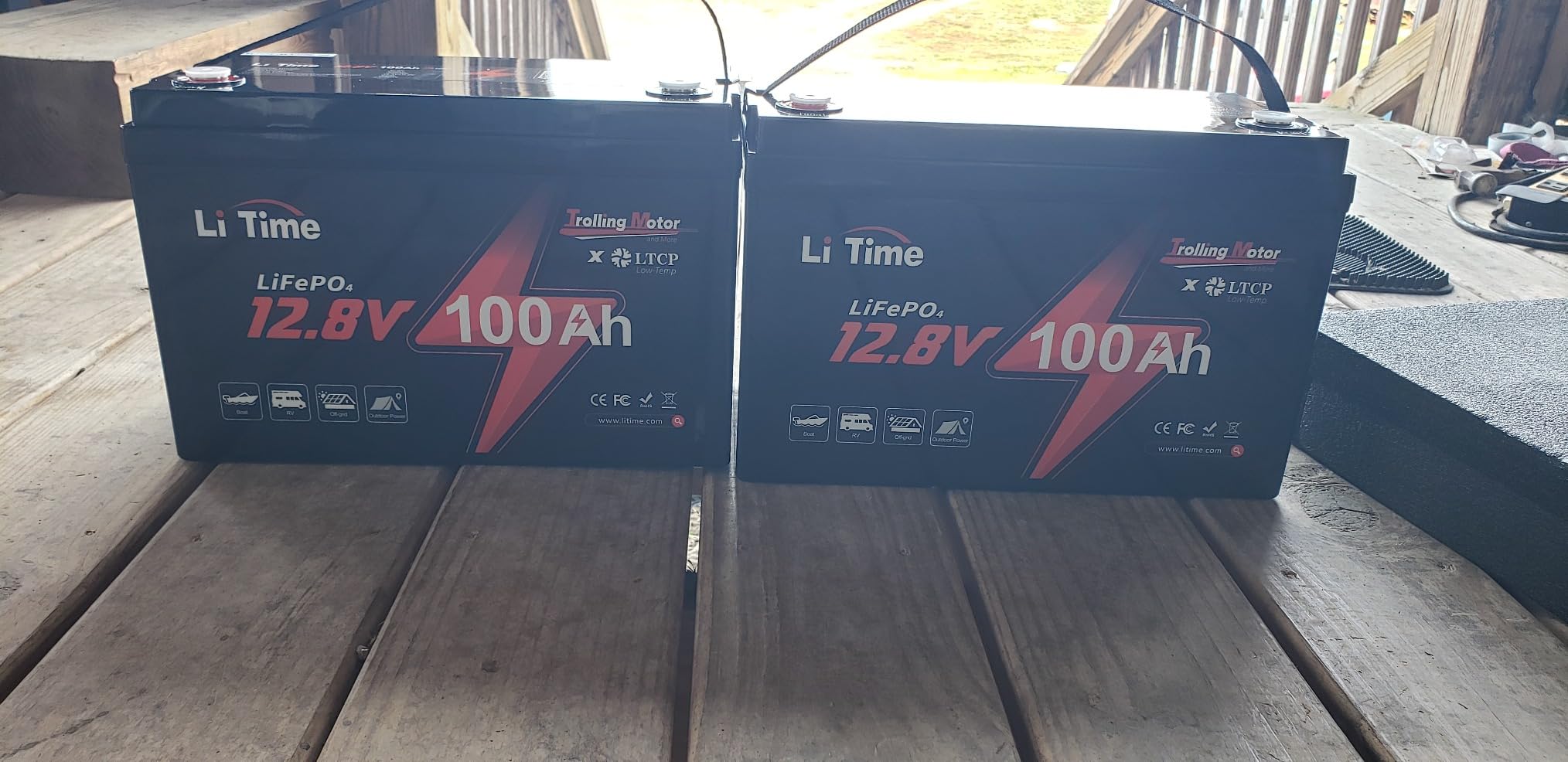 Litime 12V 100Ah Trolling Motor LiFePO4 Battery for Marine, Boat, RV (2Pack) | Group 31, 100A BMS, Max. 15000 Cycles, Low Temp Protection, IP65 Waterproof, Max 4P4S, 1280Wh Energy, EV-Grade Cells, Yacht customer photo 1