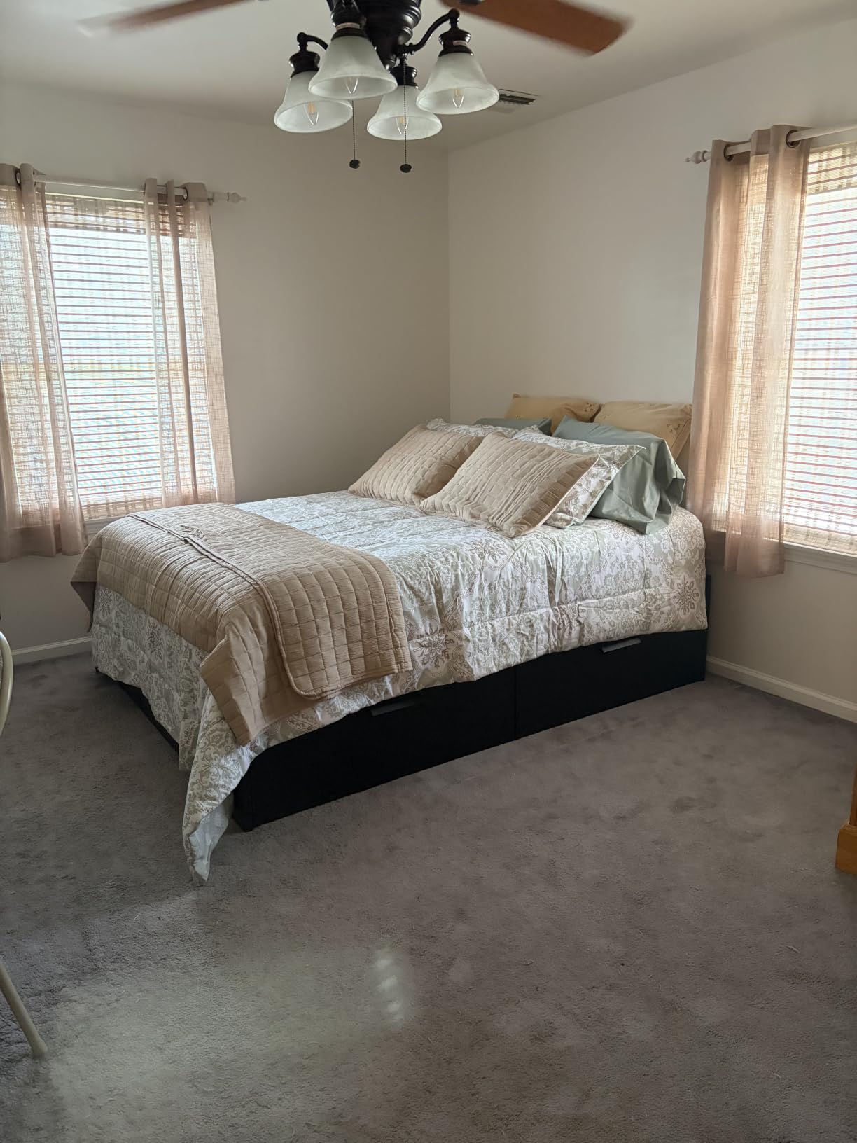 LazBlinds No Drill Bamboo Roman Shades, 34x64, Ceylon Light Russet | Light Filtering Window Treatment, No Tools Cordless Roll Up Bamboo Blinds for Window customer photo 2