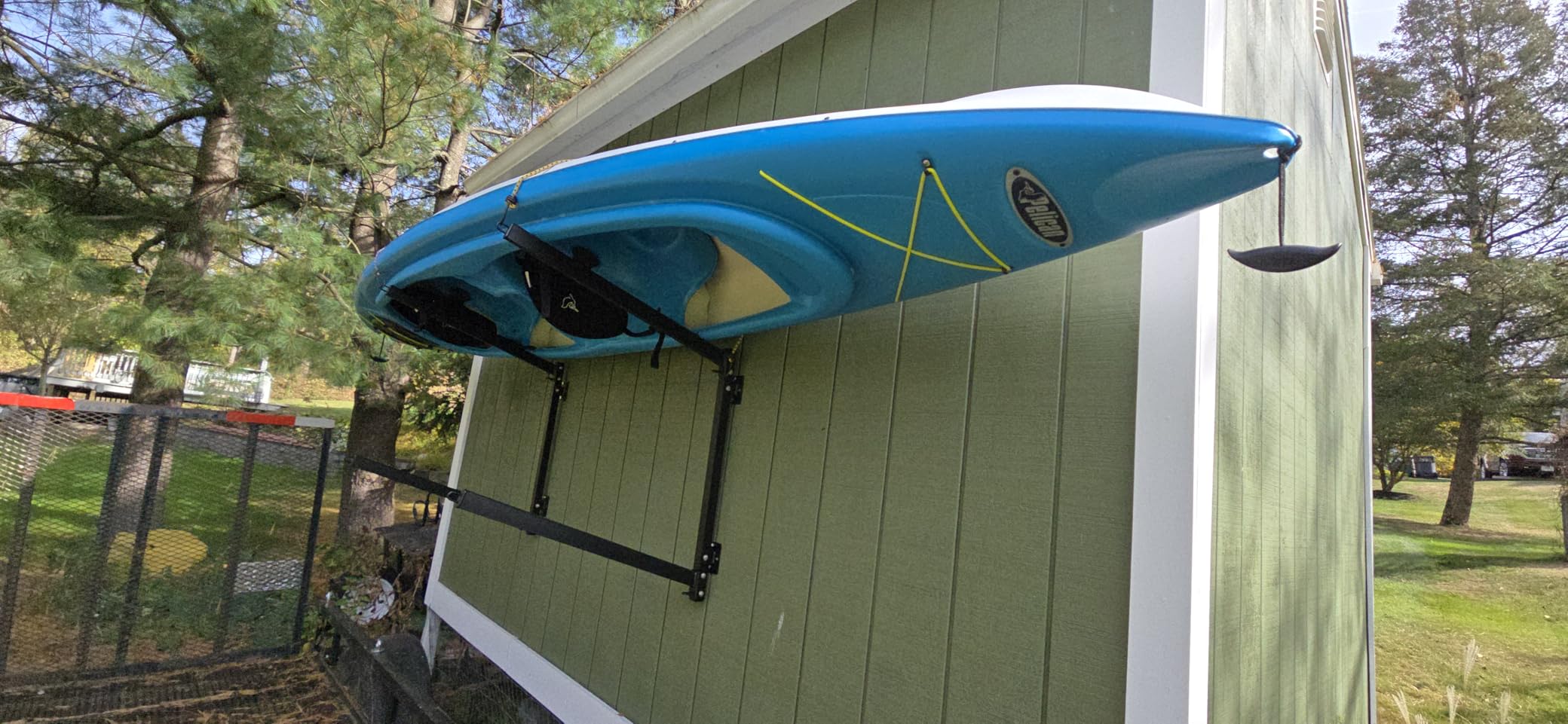 StoreYourBoard Kayak Storage Rack Wall Mount, Holds 2 Kayaks, Padded Arms | Kayak Wall Rack, Stainless Hardware, Adjustable Levels customer photo 1
