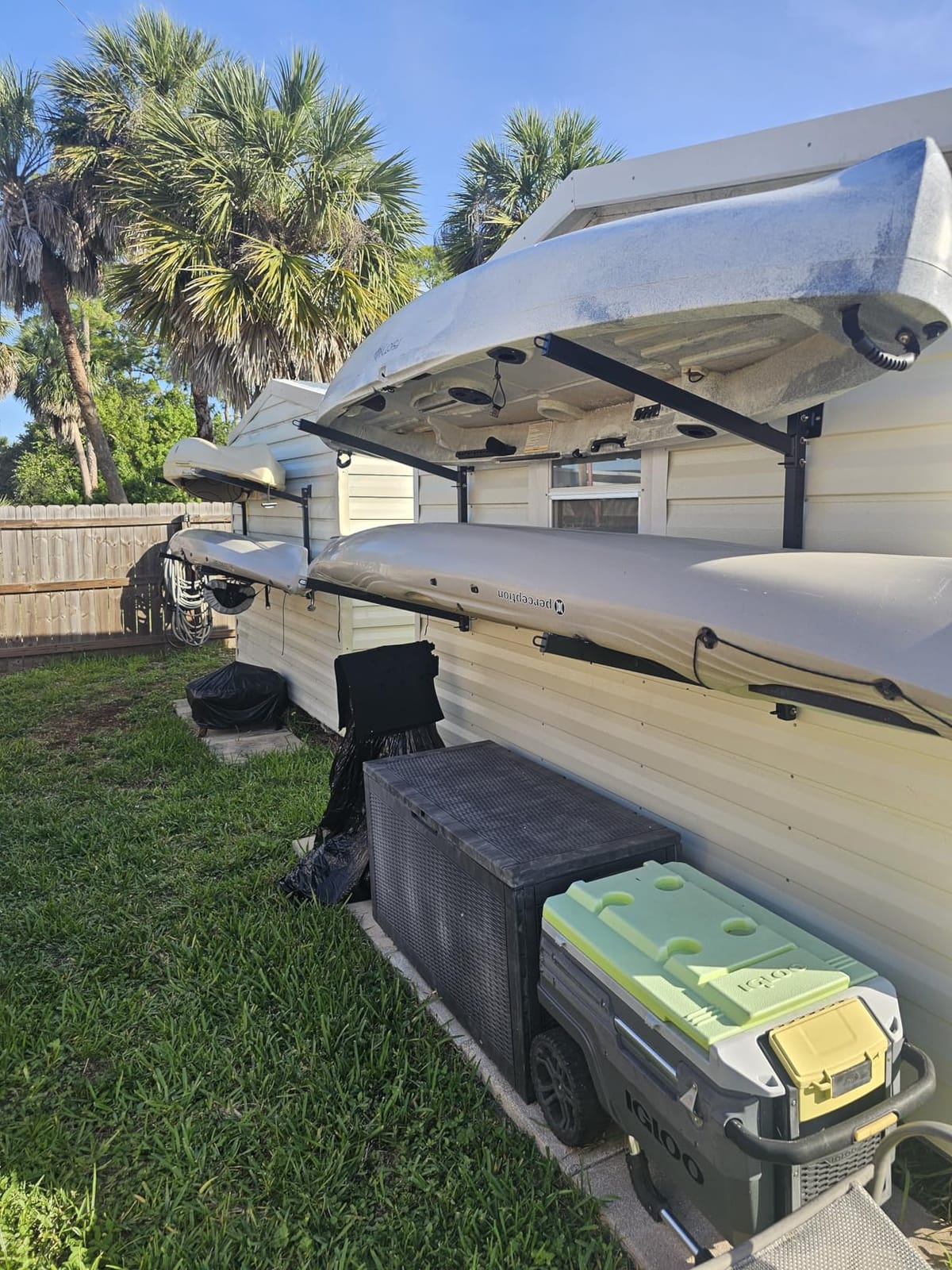 StoreYourBoard Kayak Storage Rack Wall Mount, Holds 2 Kayaks, Padded Arms | Kayak Wall Rack, Stainless Hardware, Adjustable Levels customer photo 2