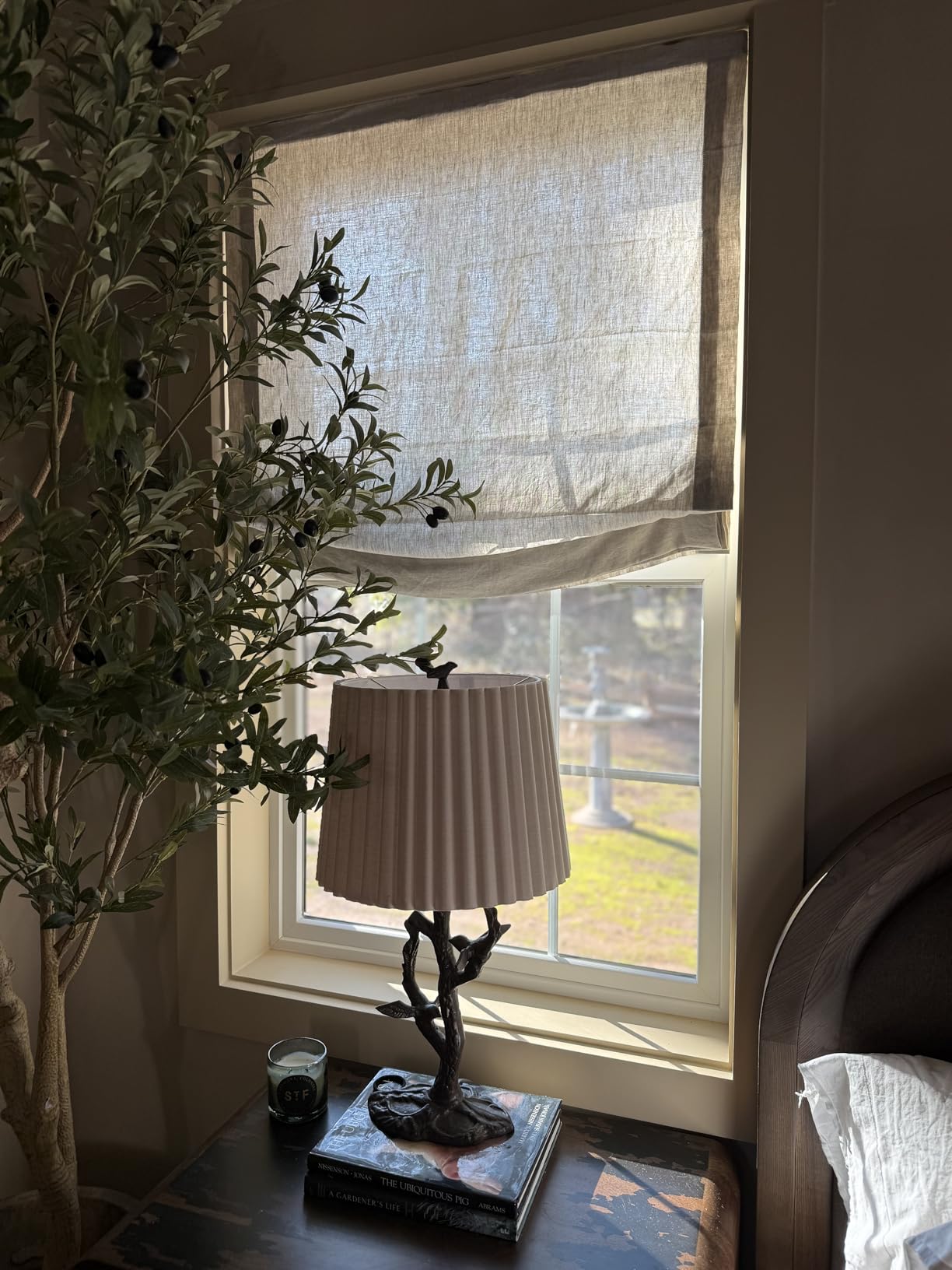 FANXINCAIWEI Roman Shades: Premium Handmade Relaxed Natural Linen for Windows - Custom Fabric Window Shade Treatment,Blackout Light Filtering for Living Room,Doors and Kitchen,Cordless Pull Down customer photo 2