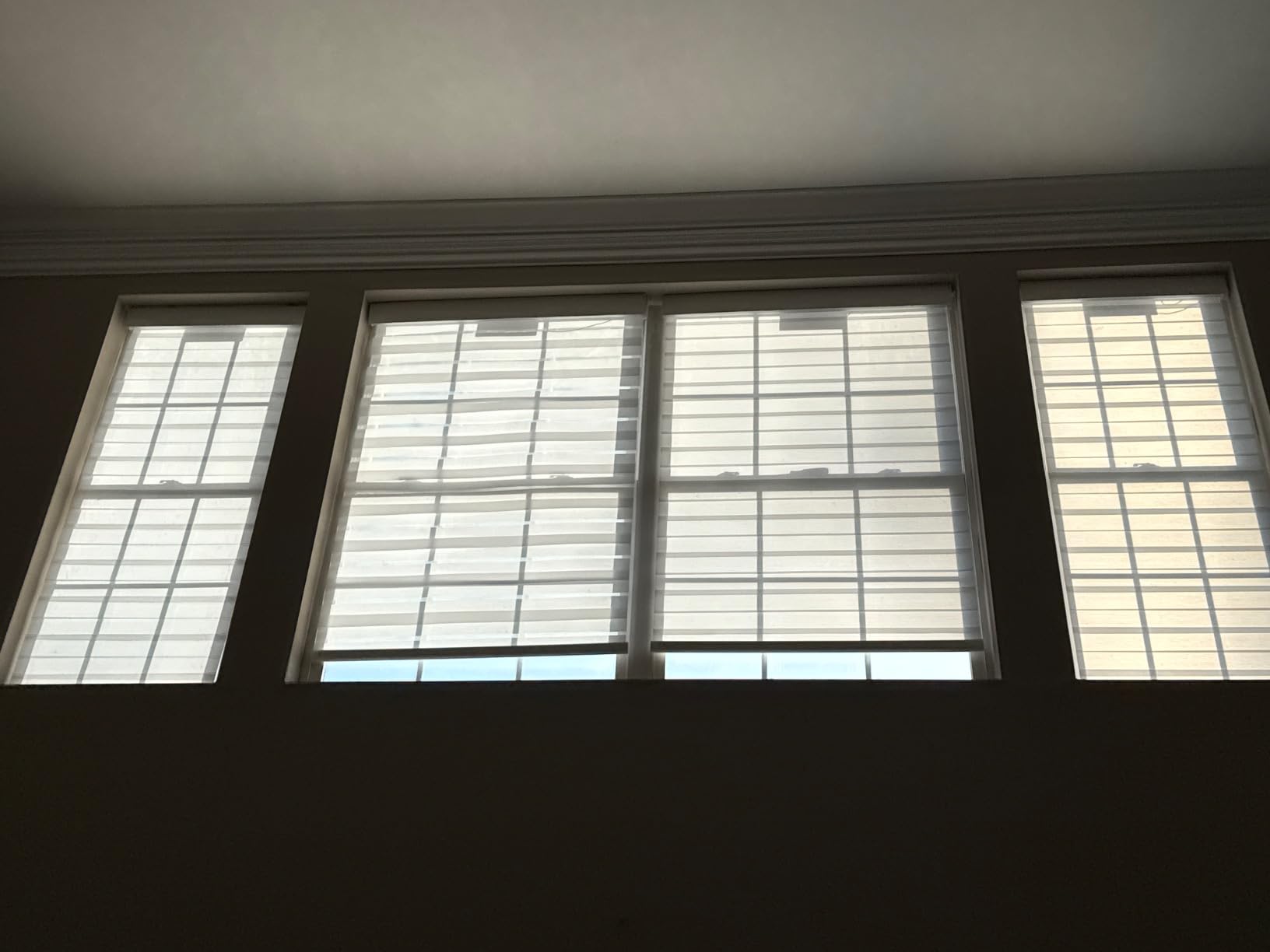 DENFOON Motorized Zebra Blinds with Solar Powered, White | Remote, Dual-Layer Light Control, Cordless, Rechargeable, Compatible with Alexa, Valance Included customer photo 2