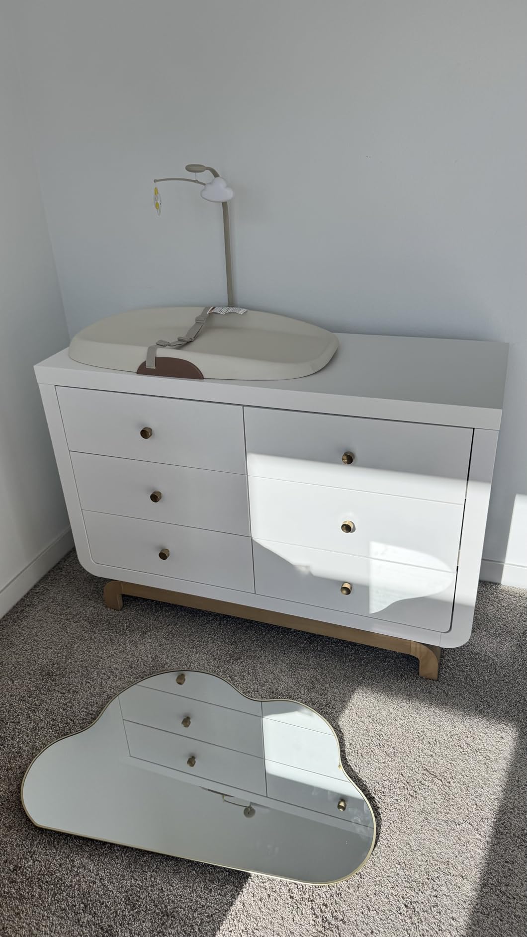 Storkcraft Santorini 6 Drawer Double Dresser, White with Driftwood | GREENGUARD Gold Certified, Interlocking Drawer System, Premium Wood Dresser Drawer Organizer for Nursery and Kids Bedroom customer photo 2