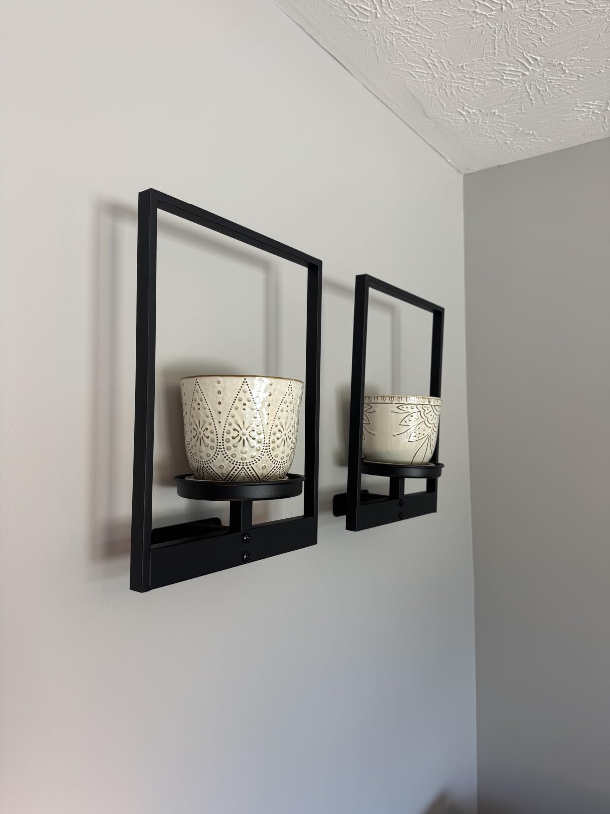 Bamworld Hanging Planters for Indoor Plants Wall Decor Living Room | Plant Stand Indoor Wall Planters Plant Hanger Window Plant Shelves 3 Pack for Outdoor Entryway customer photo 2