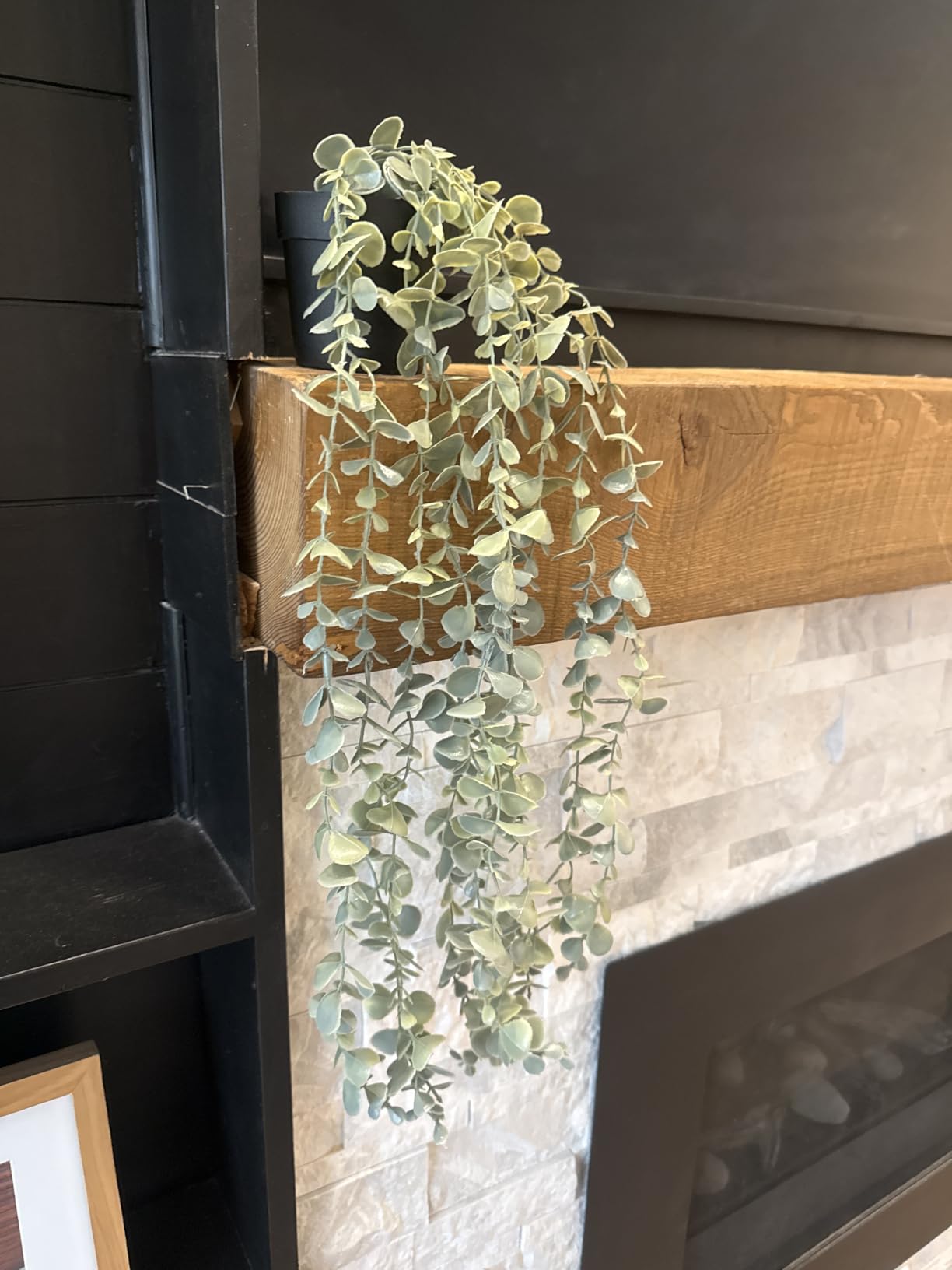 Der Rose Fake Eucalyptus Hanging Plant for Boho Bathroom Wall Art Decor | Vintage cascading greenery adds vertical texture, artificial farmhouse plants brings natural charm to room, shelf decor customer photo 1