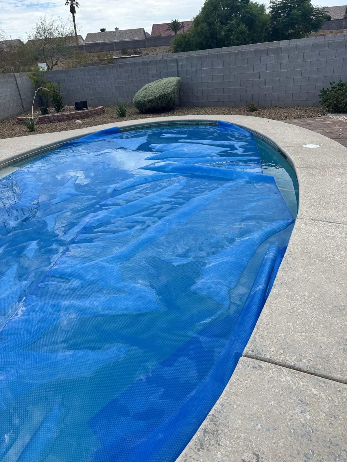 VEVOR Solar Pool Cover, 24 x 12 ft Rectangle Solar Cover 12 mil for Pools, Inground Above Ground Swimming Pool Solar Blanket with Bubble, Heat Retaining Solar Covers Blue customer photo 2