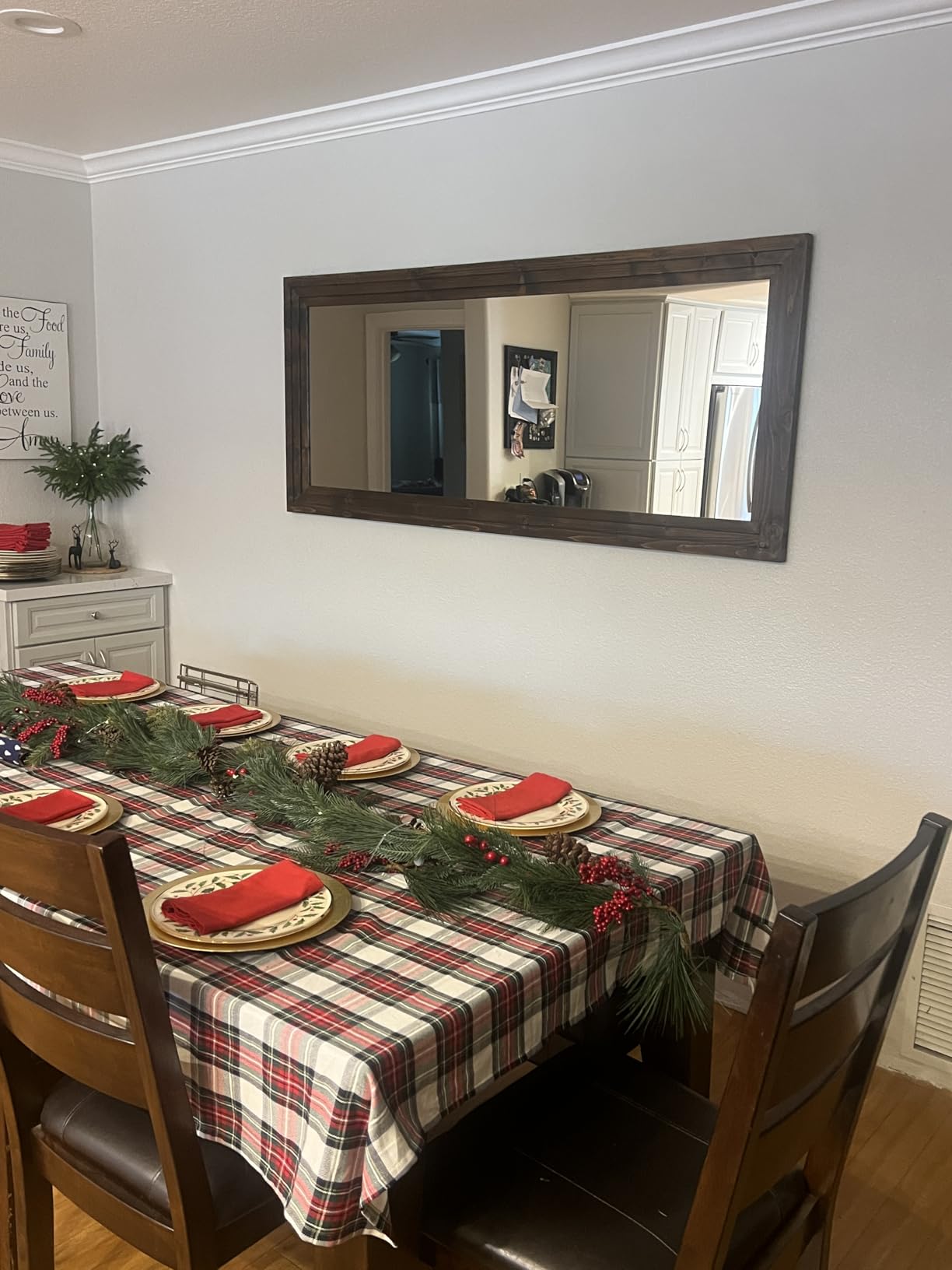 76x34in Full Length Mirror, 3-Tier Stepped Solid Wood Frame, Black | Hanging Or Leaning Wall-Mounted, Large Floor Mirror, Living Room Bedroom Decor customer photo 1