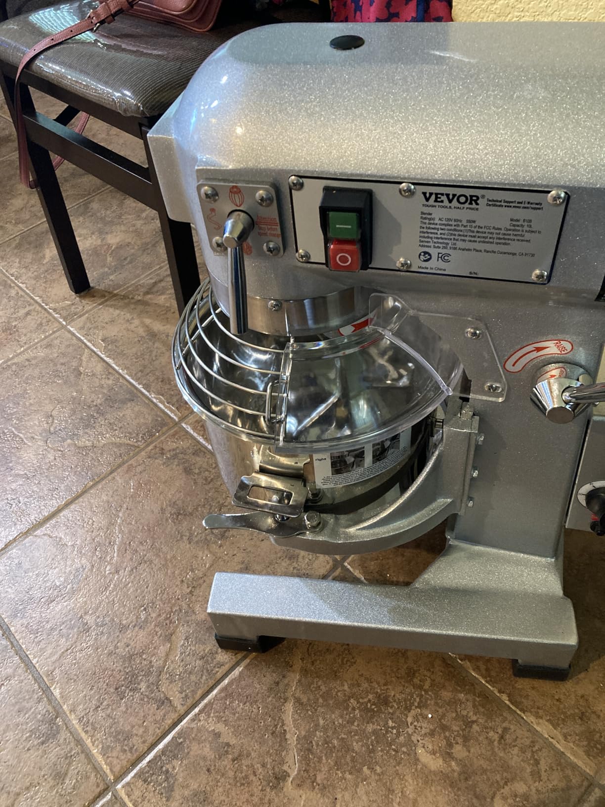 VEVOR Commercial Food Mixer 15Qt, Commercial Mixer with 3 Adjustable Speeds, 550W Dough Mixer,Commercial Stand Mixer with Stainless Steel Bowl customer photo 2