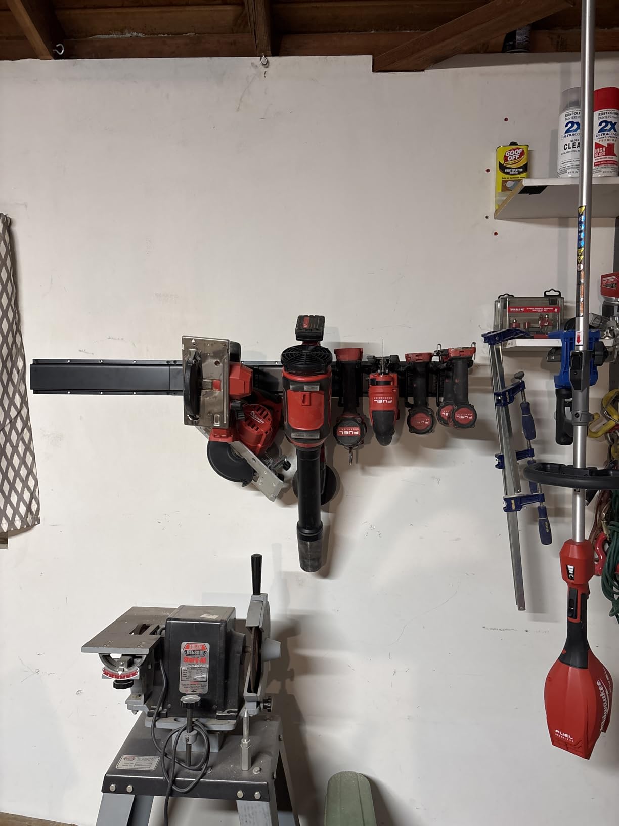 PIYILO 48 in Garage Tool Organizer Wall Mount, Adjustable Tool Storage Rack | Heavy-duty 360 LBS, Double-Layer Hooks, Wear & Tear Resistant, Soft Anti-Scratch Hook Sleeves, For Yard Tools, Shovels, Shed customer photo 2