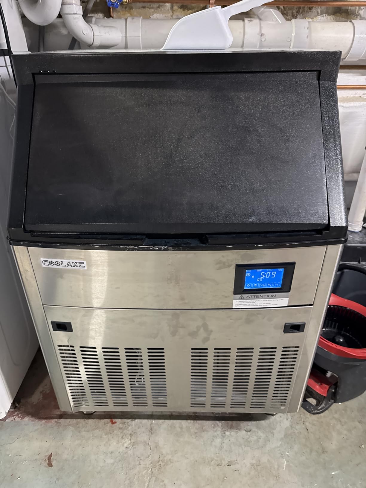 Coolake Commercial Ice Maker Machine 320lbs/24H with 120lbs Storage, Stainless Steel Under Counter Freestanding Ice Maker, Water Filter Reduce Scale up to 99% for Home Bar Restaurant, ETL Approval customer photo 1