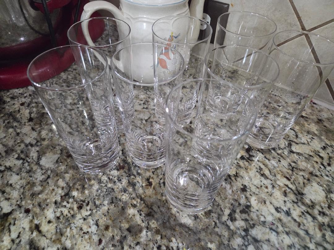 LUNA & MANTHA Drinking Water Glasses Set, Lead-Free Crystal Highball Glass, Tall Glass Cups for Cocktail Parties,Clear set of 4,16oz customer photo 2