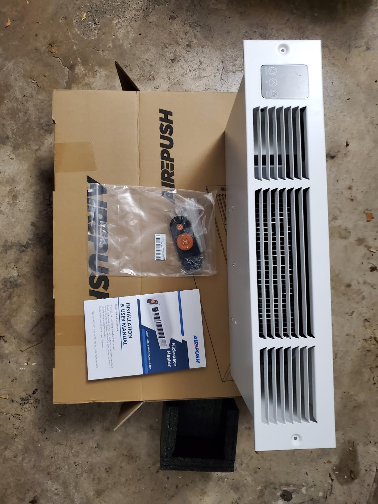 Kickspace Heater 1500W Toe Kick Heater with Thermostat, White, HTA15-ULTRA | Remote Included, Built-In Thermostat, 4