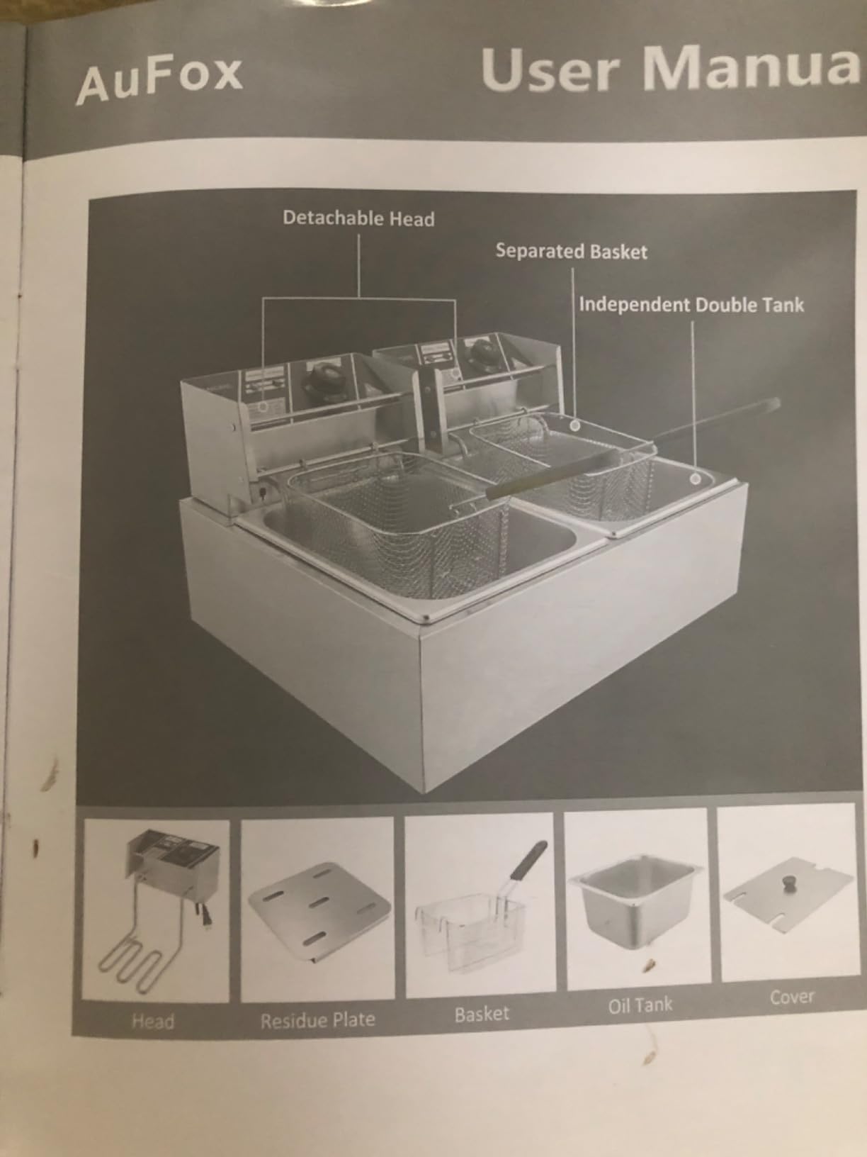 Commercial Deep Fryer 20.7Qt/20L Dual Tank Deep Fryers with Baskets | 0.8mm Thickened Stainless Steel Electric Countertop Fryer with Adjustable Temperature, 1700w x2, 110v customer photo 1
