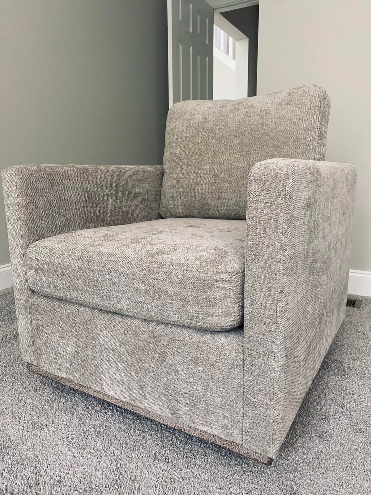 Swivel Accent Chair Set of 2, 360 Degree Square Swivel Barrel Chair for Living Room, Mid Century Modern Upholstered Accent Chair, Comfy Sofa Armchairs for Bedroom, Nursery, Chenille, Taupe customer photo 1