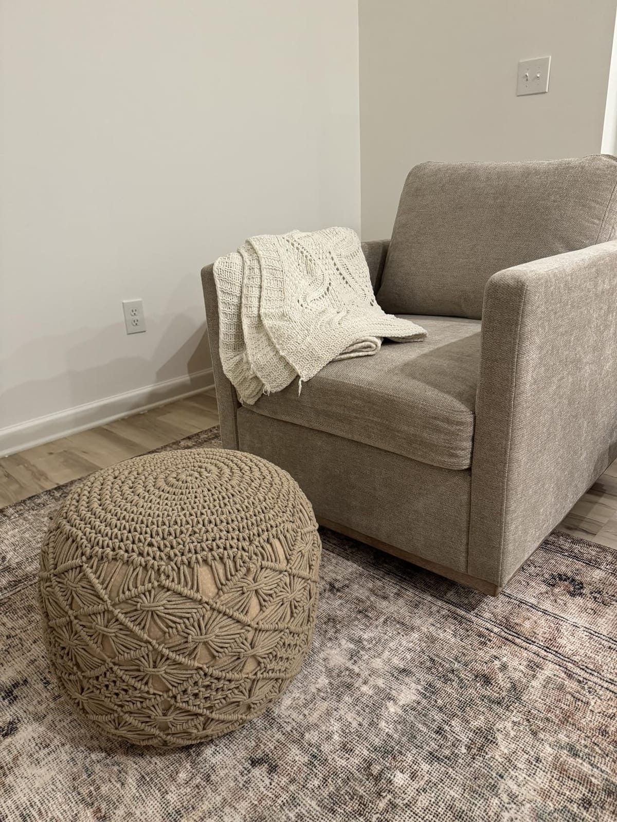 Swivel Accent Chair Set of 2, 360 Degree Square Swivel Barrel Chair for Living Room, Mid Century Modern Upholstered Accent Chair, Comfy Sofa Armchairs for Bedroom, Nursery, Chenille, Taupe customer photo 2