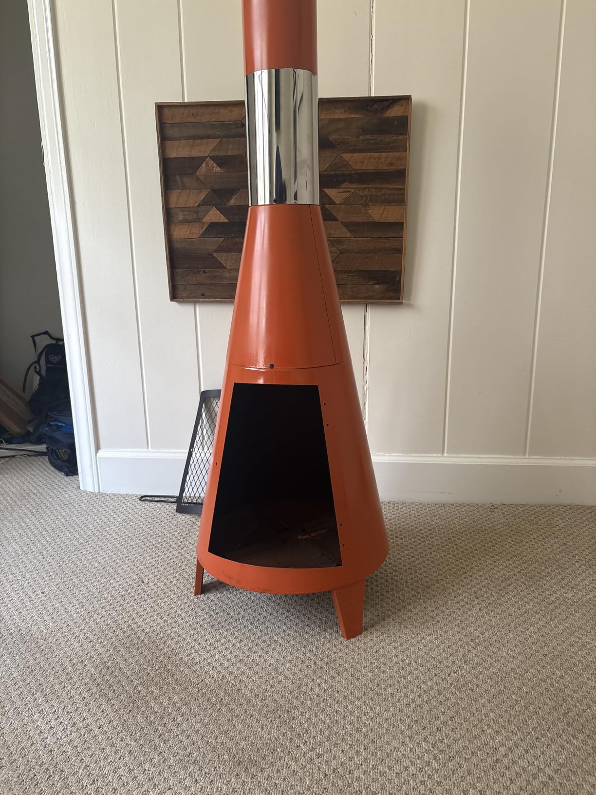 BDL Outdoor Chiminea Fireplace Wood Burning Fire Pit for Patio | Durable Steel Metal Chiminea Fire Pit with Chimney, Mesh Screen Door, Fire Poker Ideal for Patio Backyard Garden and Camping customer photo 2
