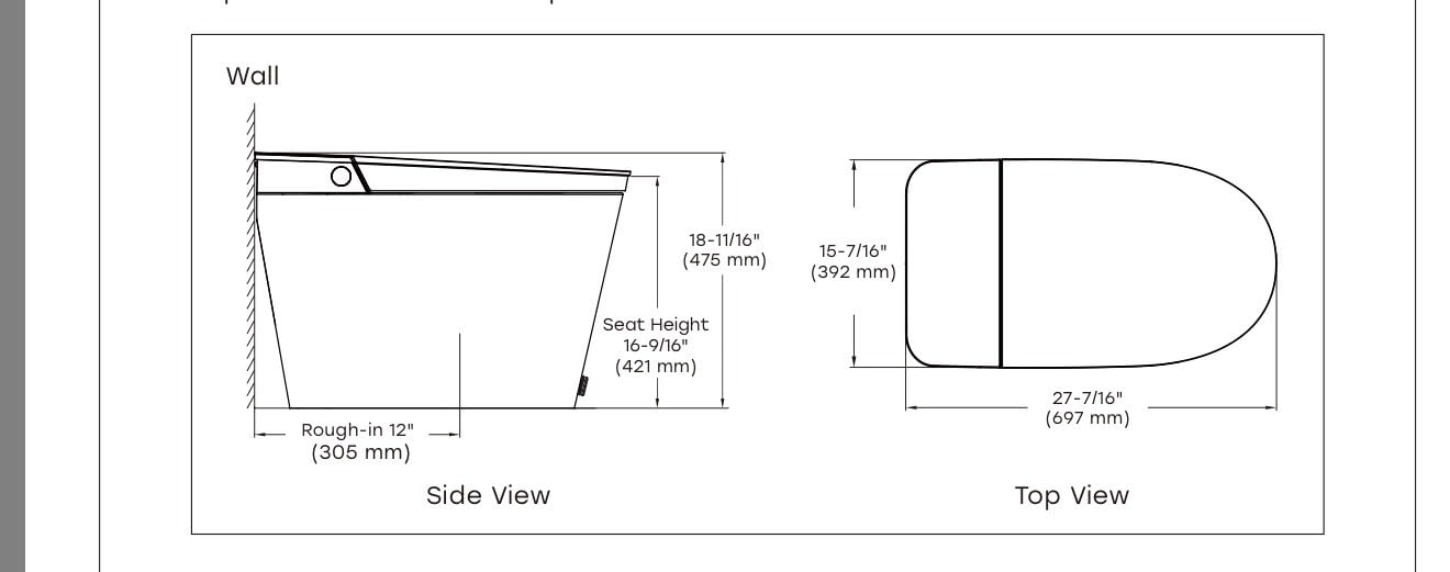 HOROW T38 Artistic Smart Toilet, Bidet Toilet with Powerful Flush, Auto Open/Close Lid, Instant Warm Water, Elongated Heated Seat, Dryer, Night Light, Deodorization customer photo 1