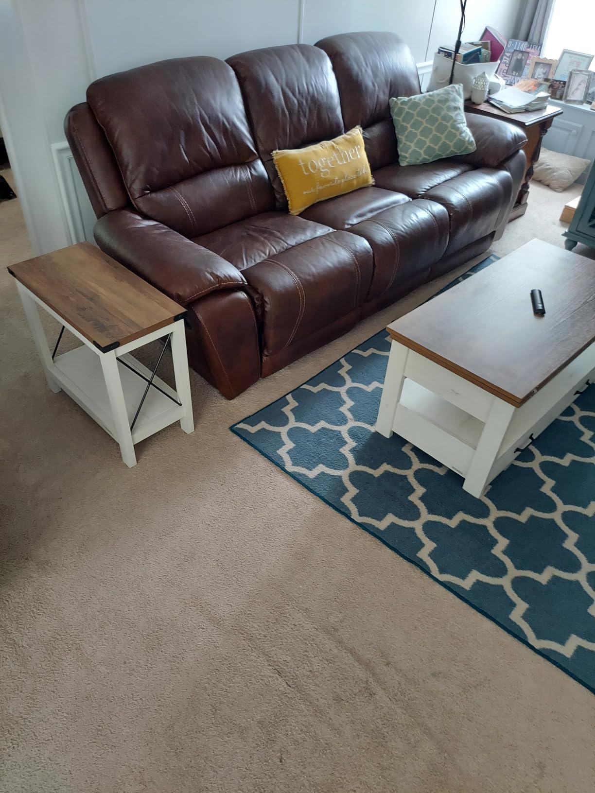 VASAGLE 2-Tier End Side Table, Small Accent Nightstand with Bottom Shelf, Narrow Bedside Table for Small Spaces, Living Room, Bedroom, Office, Farmhouse Style, Honey Brown ULET235K41 customer photo 1