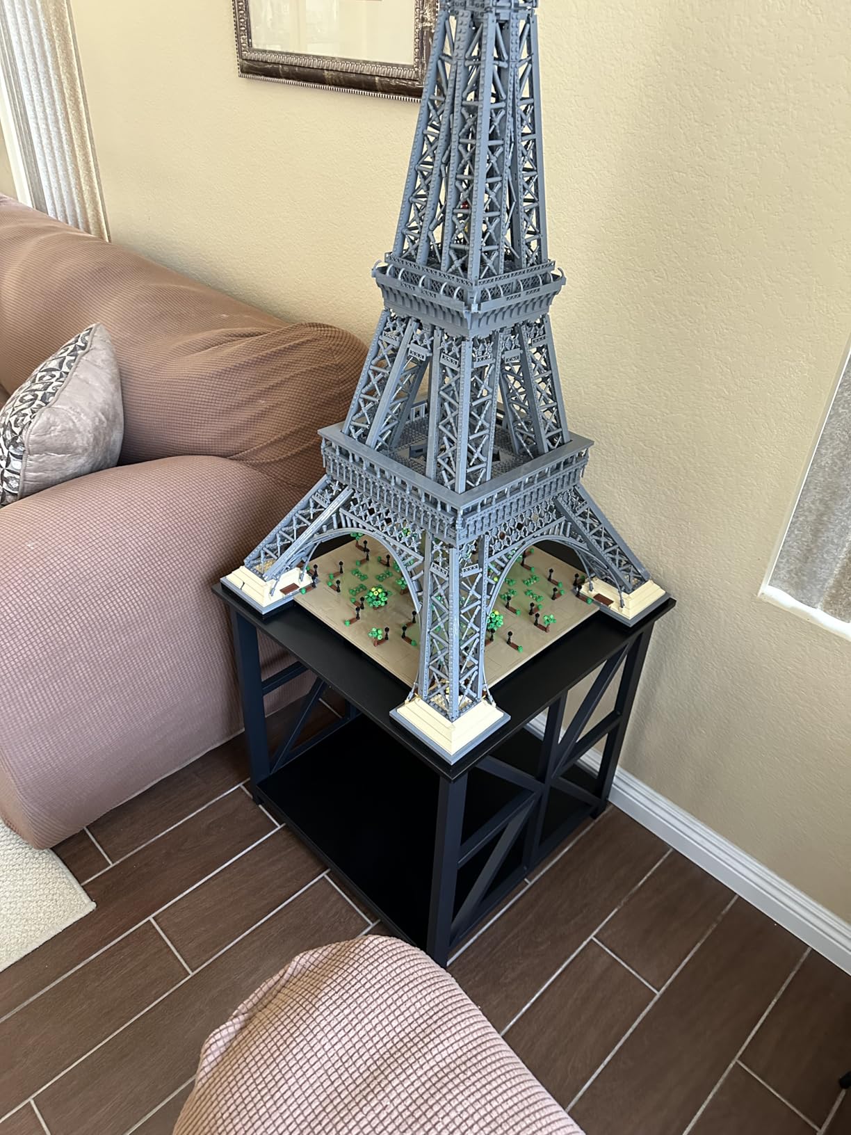 GreenForest Large End Table with X-Shaped Metal Frame for Living Room | Square Side Table for Bedroom Office, 2-Tier Storage Shelf Nightstand, Scratch-resistant Sofa Table, Grey Wash 24 inch customer photo 1