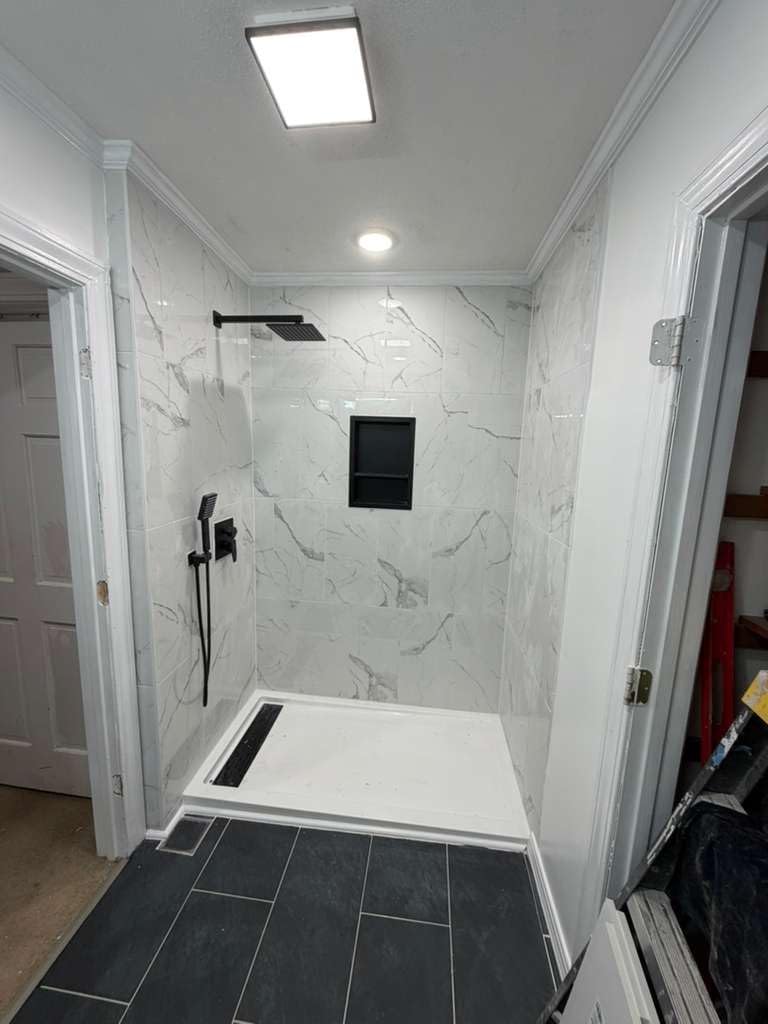 MORVANO 32 x 60 Shower Pan with Left Drain Removable Stainless Cover | Non-slip Surface, Integrated 3-Side Flange, cUPC Certified, for Bathroom, (Drain included) customer photo 1
