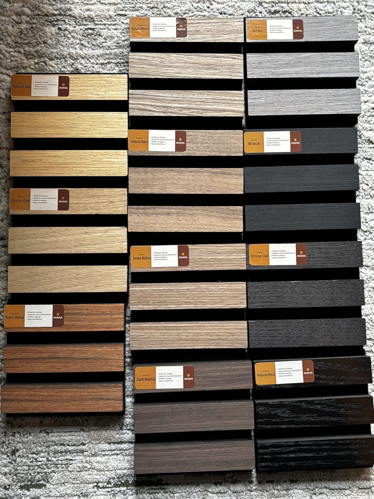 Avana Acoustic Wood Wall Panels - 93.2x11.25 Inch Panels - Fits 94x12 Layout - Rustic Walnut Acoustic Panels 4 PCs -Wall Panels For Interior Wall Decor For Homes, Offices - Durable Wood Panel For Wall customer photo 1