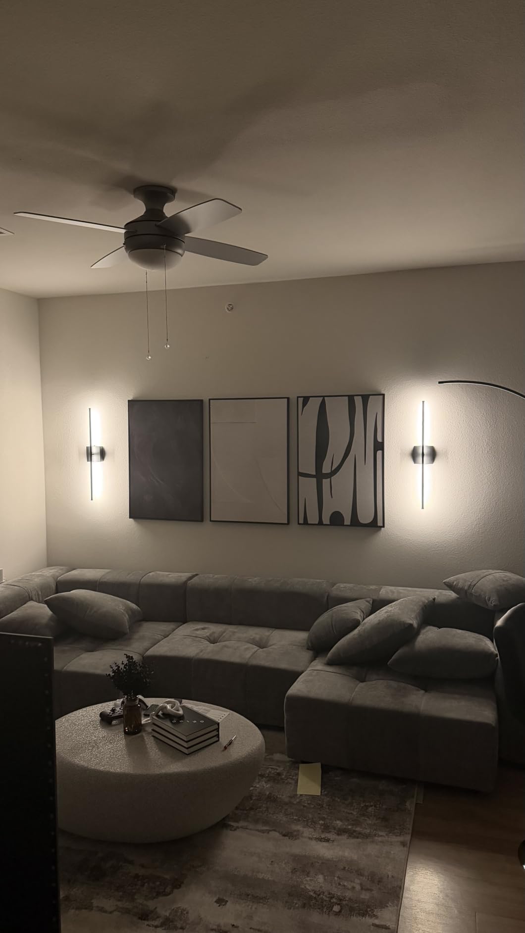 Large Framed Boho Black White Abstract Wall Art for Living Room, 24x36 In | Set of 3 Neutral Canvas Prints, Modern Minimalist Artwork, Geometric Pictures, Office Bedroom Hallway Paintings Wall Decor customer photo 1
