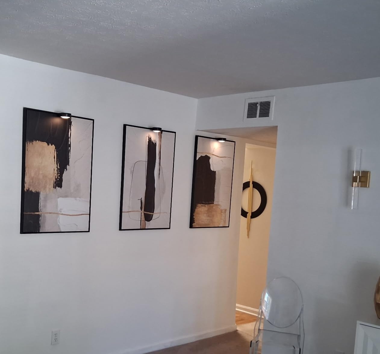 Large Framed Boho Black White Abstract Wall Art for Living Room, 24x36 In | Set of 3 Neutral Canvas Prints, Modern Minimalist Artwork, Geometric Pictures, Office Bedroom Hallway Paintings Wall Decor customer photo 2