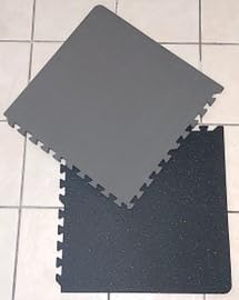 HAPBEAR 0.56'' Thick 12 Pcs 48 Sq Ft Exercise Equipment Mats - High-Density Rubber Top EVA Foam Interlocking Mats, 24x24in Tiles, Heavy-Duty Treadmill Mat for Hardwood Floors, Home Gym Mat customer photo 2