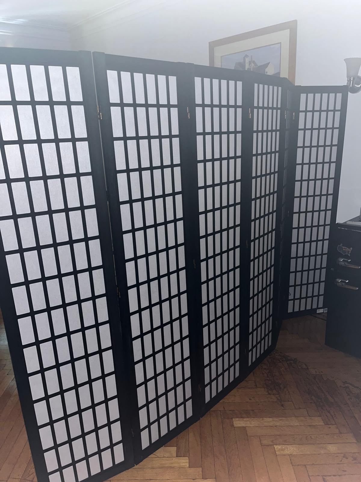 VEVOR Room Divider, 6 Panel Japanese Room Divider, Wood Folding Privacy Screen Indoor, Partition Dividers Portable Decoration Screens, for Room Separation Home Office Restaurant & Bedroom(Natural) customer photo 2