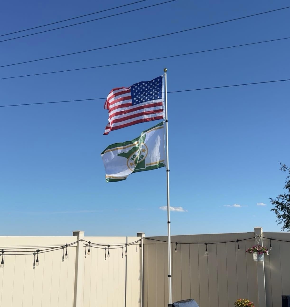 NELXINJO 20ft Telescopic Flag Pole - Extra Thick Outdoor Telescoping Flag Poles with 3x5 American Flag for Residential or Commercial, Black customer photo 2