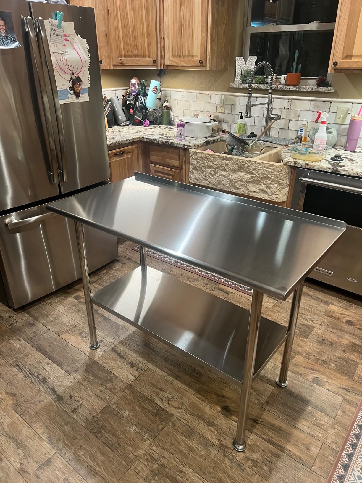 Atelicf NSF Stainless Steel Prep Table 24X48 inch with Backsplash | Commercial-grade table for restaurants, kitchens, food trucks, breweries, bars, garages, and outdoor BBQ customer photo 1