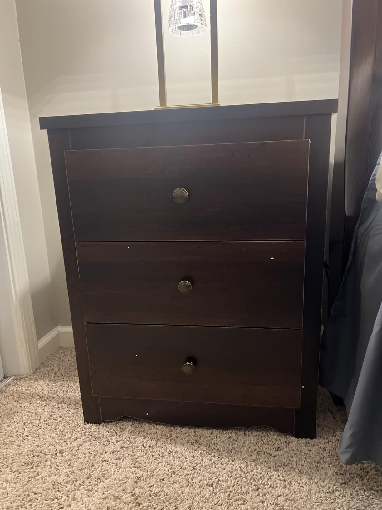 WLIVE Tall Nightstand with Charging Station, Wood Night Stand with 3 Drawers Storage, Bedside Table End Side Tables with 2 USB Ports and Outlets for Bedroom, Closet, Espresso customer photo 1