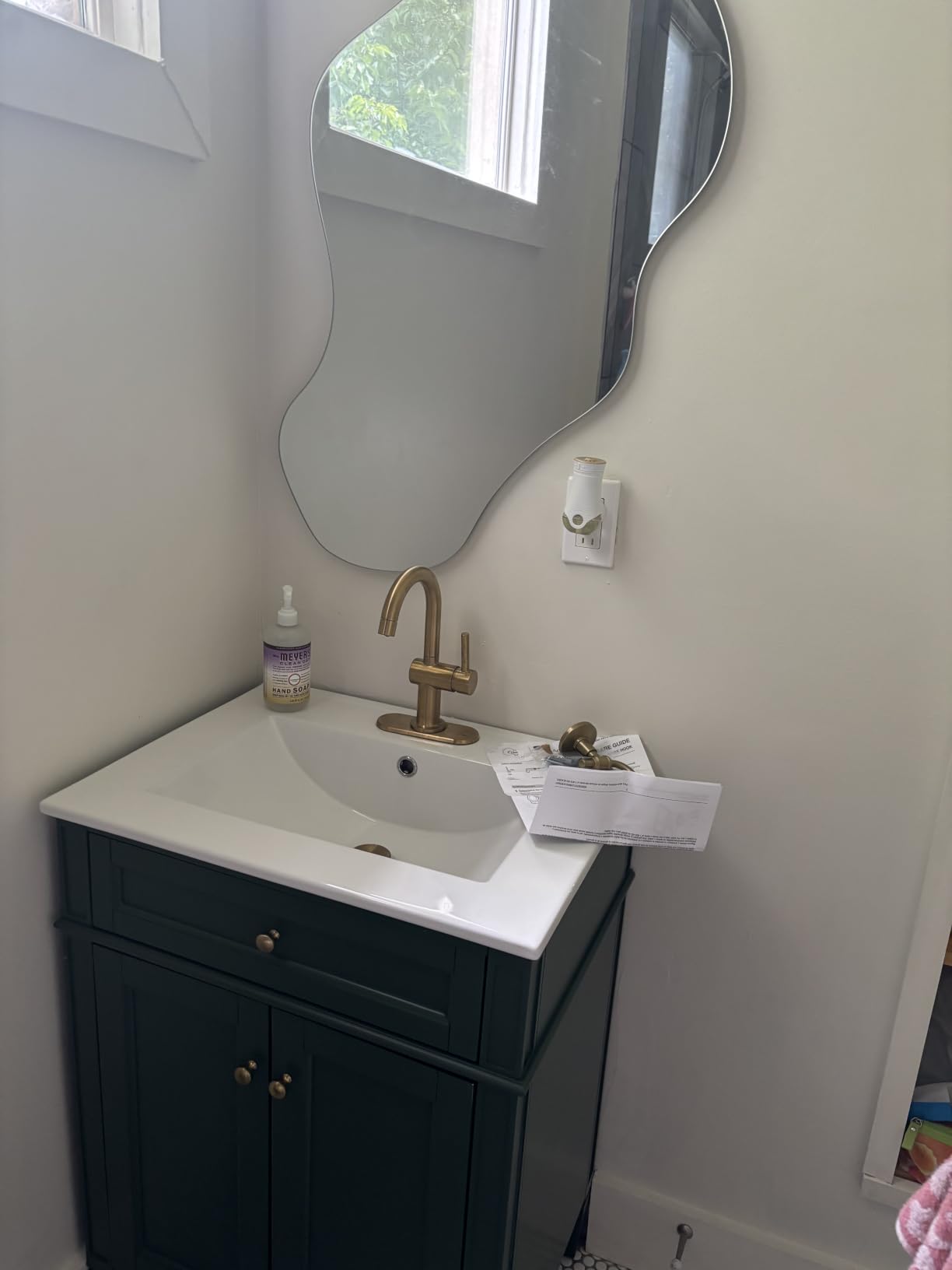 PERFNIQUE Irregular Wall Mirror Asymmetrical Mirror, 43''x24'' Decorative Modern Wall Decor for Bathroom Bedroom Living Room Entryway, Cloud Frameless, Wall Mounted customer photo 1