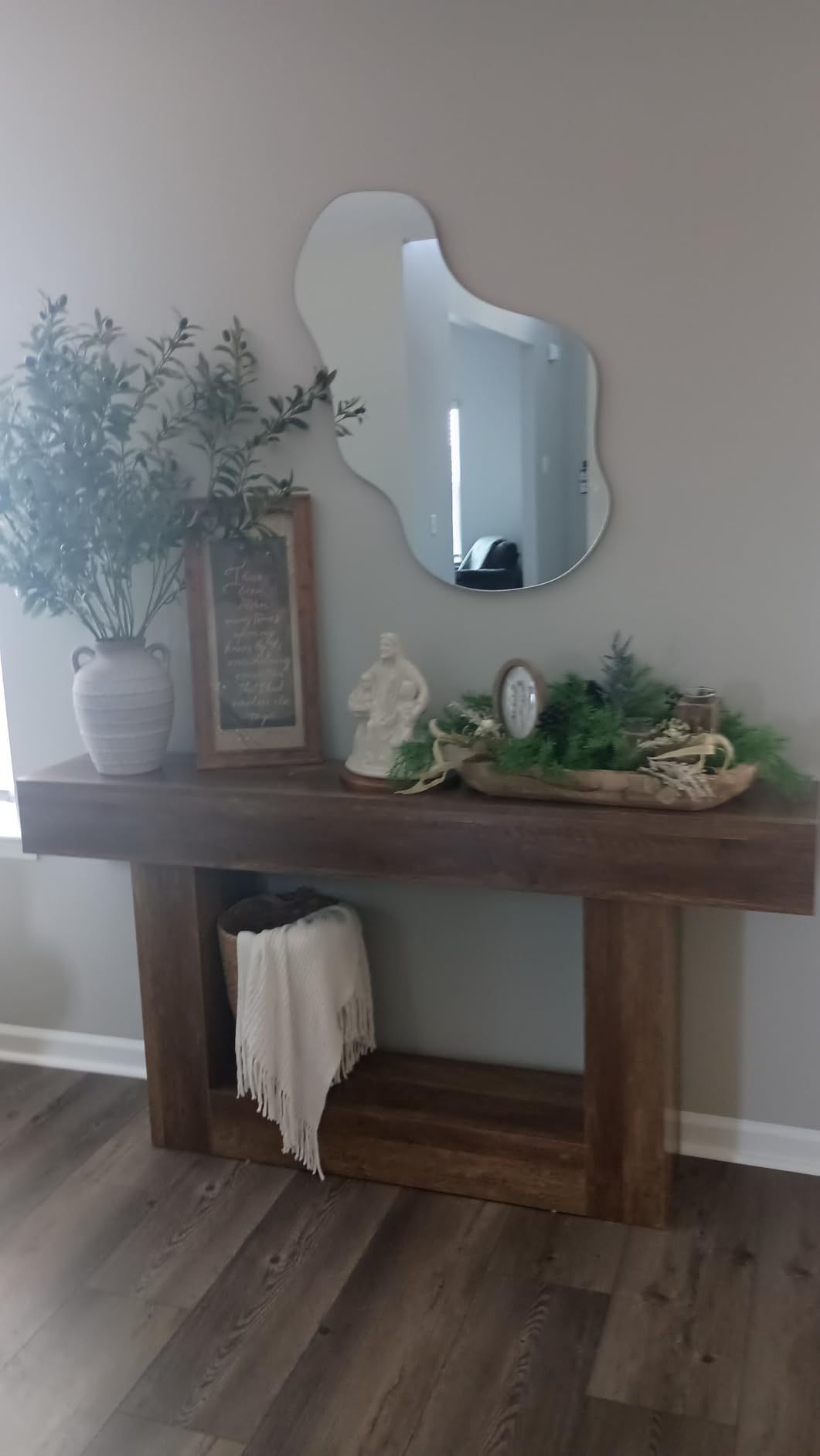 PERFNIQUE Irregular Wall Mirror Asymmetrical Mirror, 43''x24'' Decorative Modern Wall Decor for Bathroom Bedroom Living Room Entryway, Cloud Frameless, Wall Mounted customer photo 2
