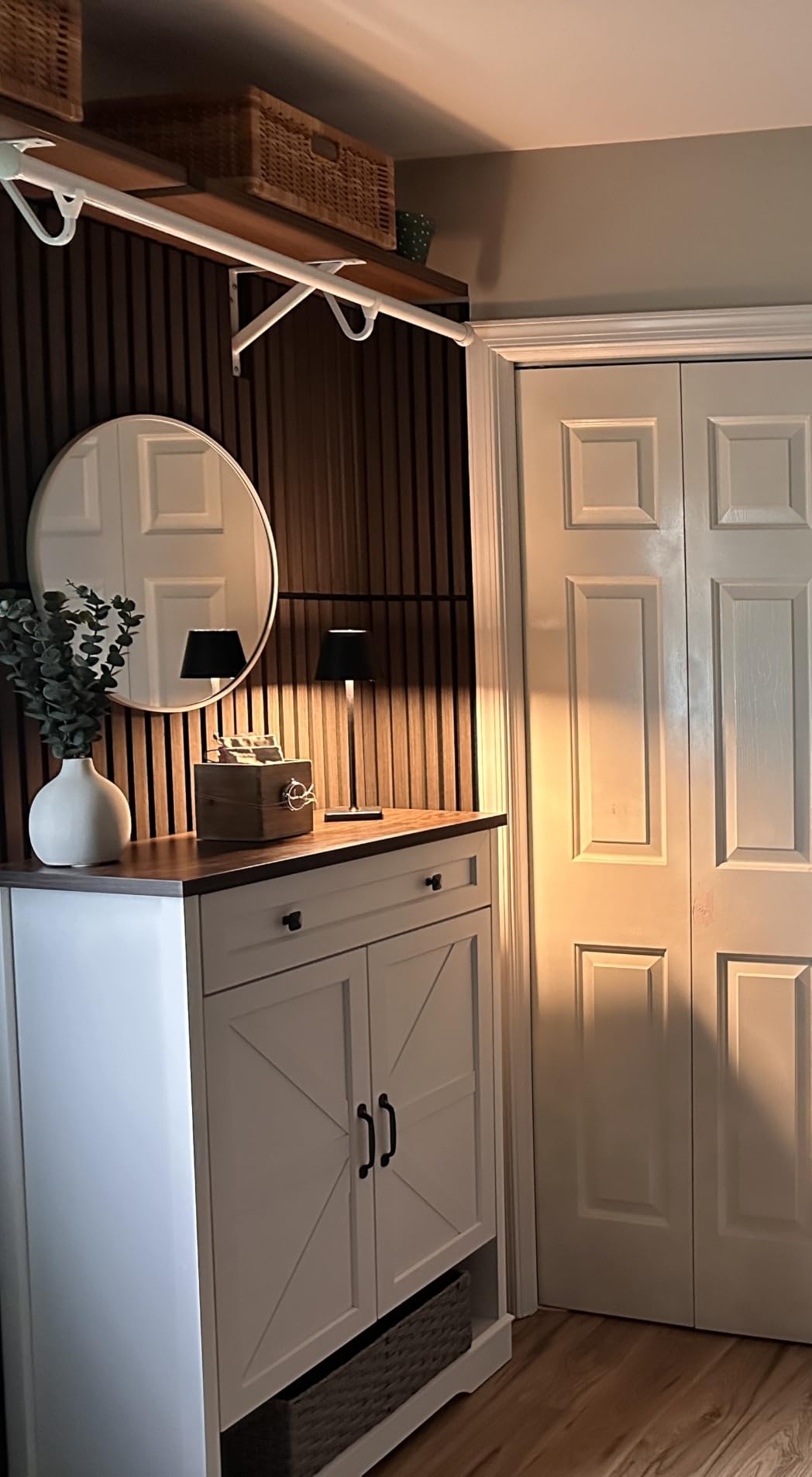 Round Silver Mirror 30 Inch, Brushed Nickel Large Circle Mirror | Chrome Metal Frame, Circular Wall Mirrors for Bathroom, Living Room, Entryway, Bedroom, Hallway, Dining Room, High Definition customer photo 2