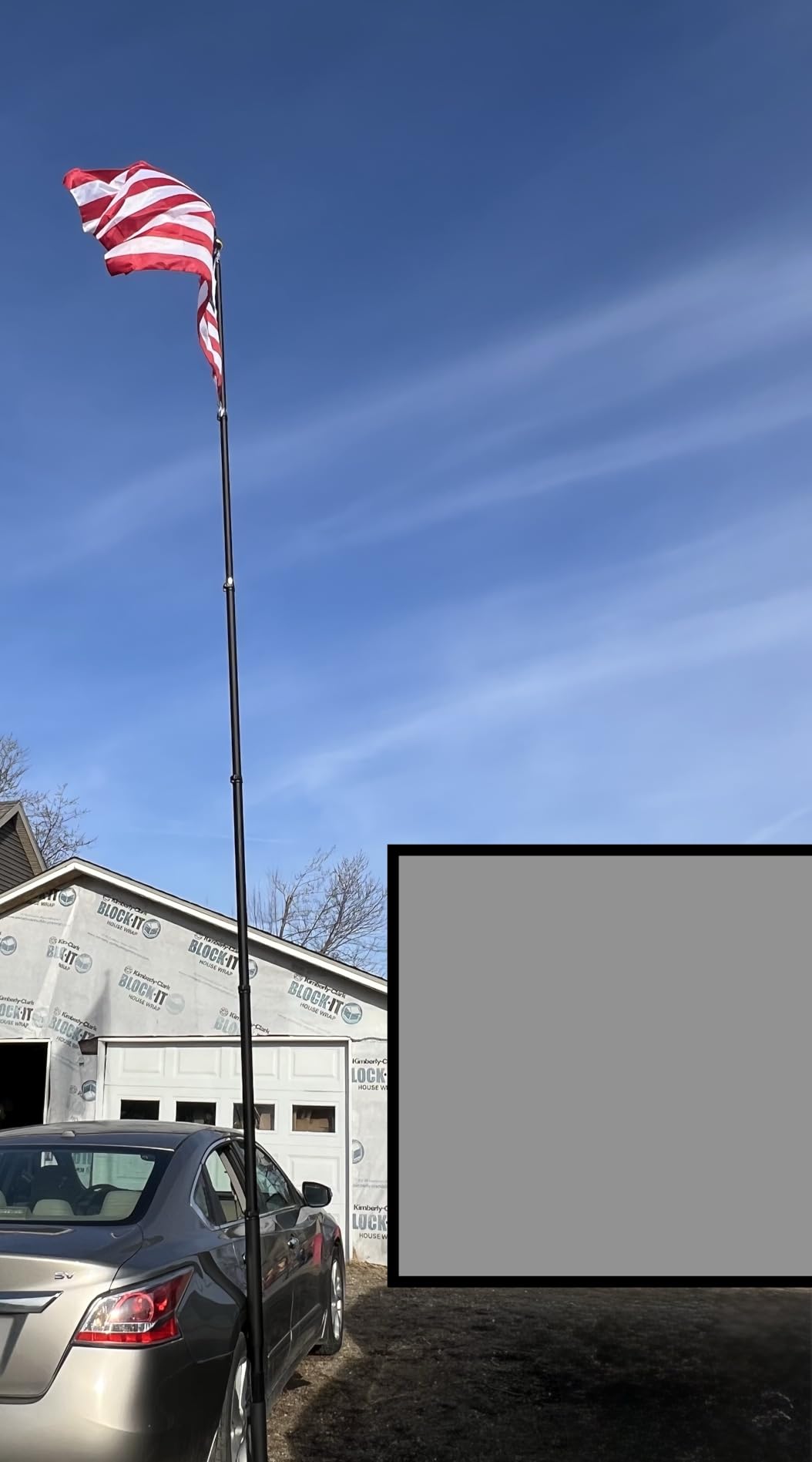 20FT Tailgate Flag Pole with Tire Mount, Fits RV Pickup SUV Sedan, Portable RV Flag Pole with 20