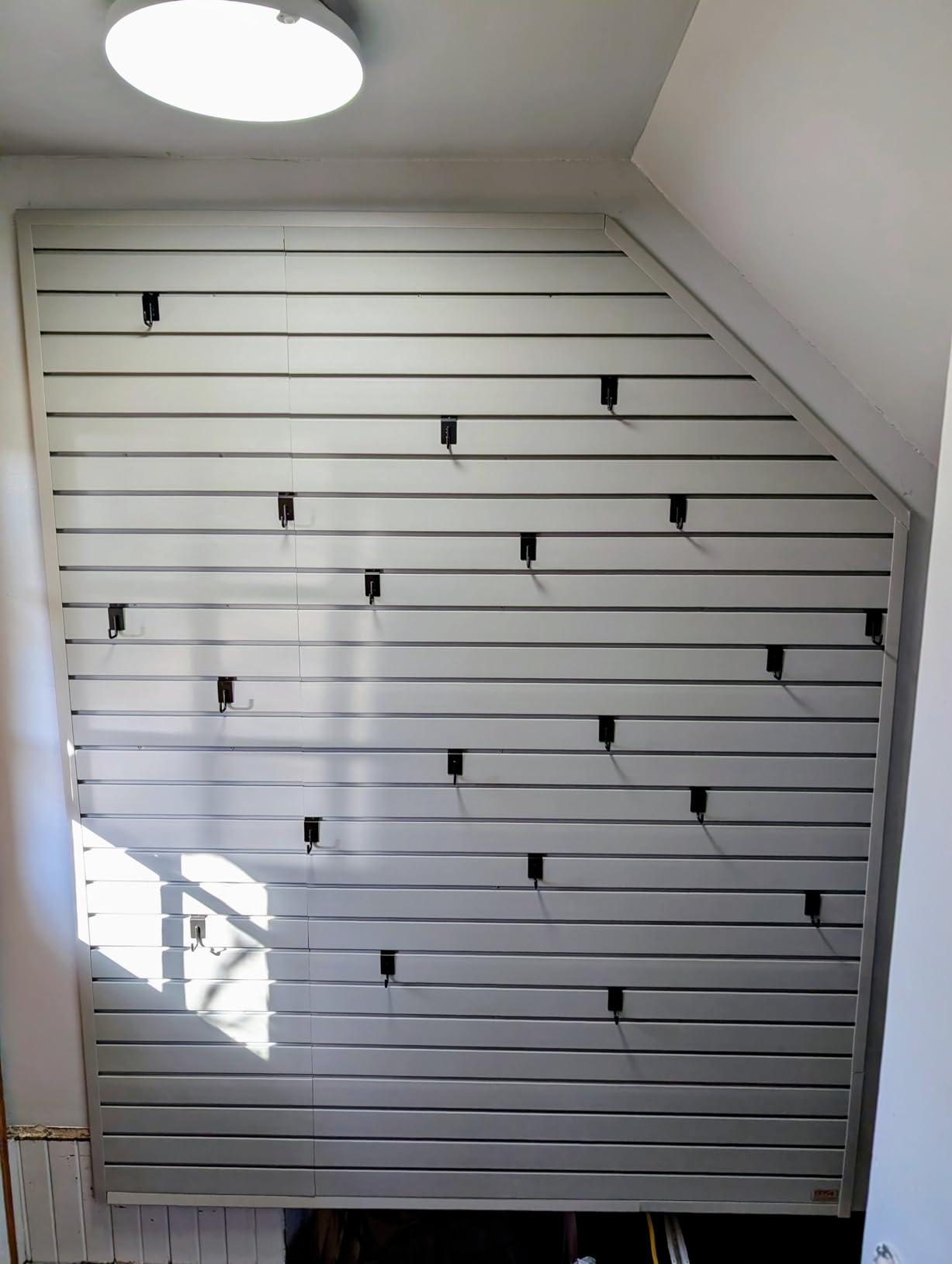 VEVOR Slat Wall Paneling, 8 x 4 ft, PVC Garage Slatwall without Accessories, Black Slat Wall Easy-to-Install Adjustable Slatwall Panel with Coupling Structure & DIY Cutting, Fits for Storage & Display customer photo 1