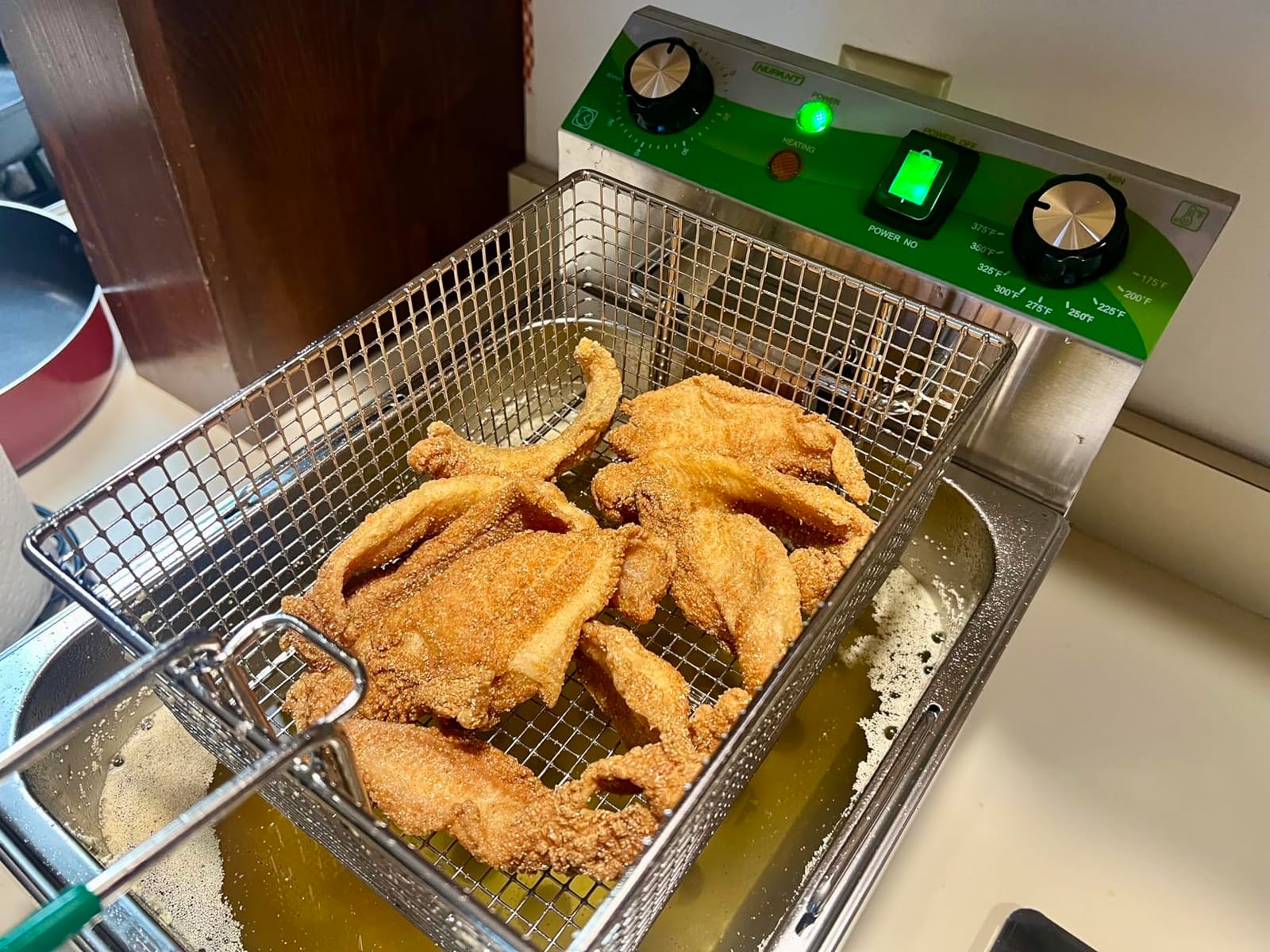 NUPANT 24L/25.4QT Commercial Deep Fryer with 2 Baskets and Lids, 110V Electric Fryer with Oil Filtration and Timer, Stainless Steel Large Double Tank Fryer Countertop Deep Fryer for Restaurant 3500W customer photo 2