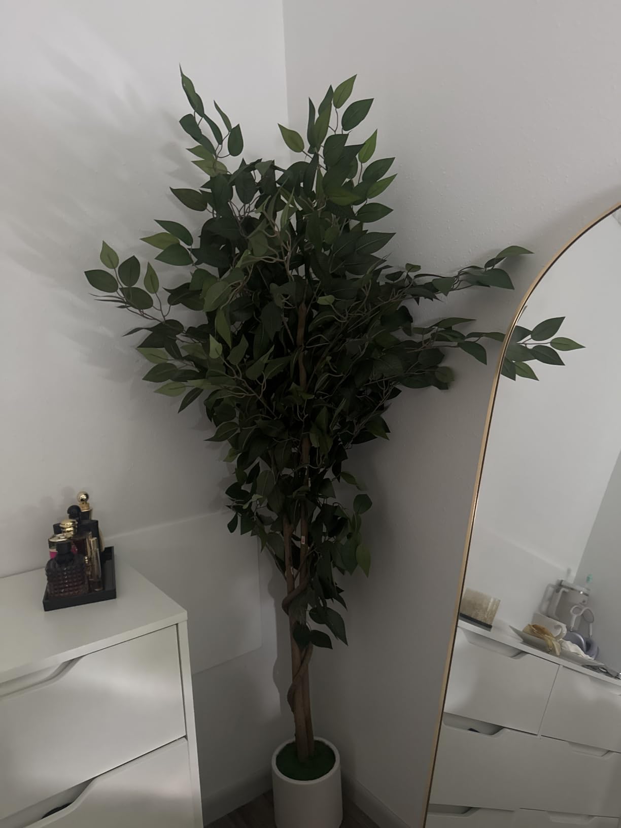 VIVATREES 6FT Artificial Ficus Tree with White Planter customer photo 1