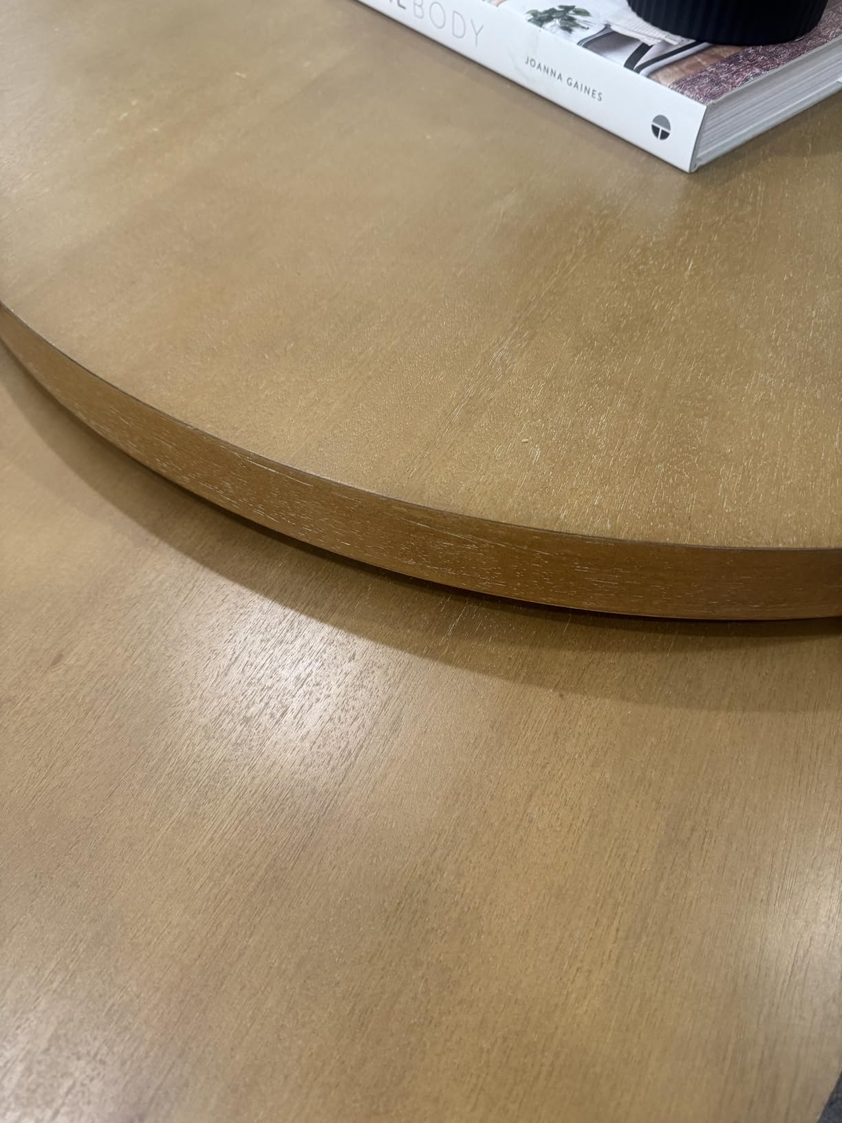 Nathan James Uchu Mid Century Modern 2-Piece Nesting Coffee Table, Round Wood Coffee Table with Storage, Light Brown customer photo 2