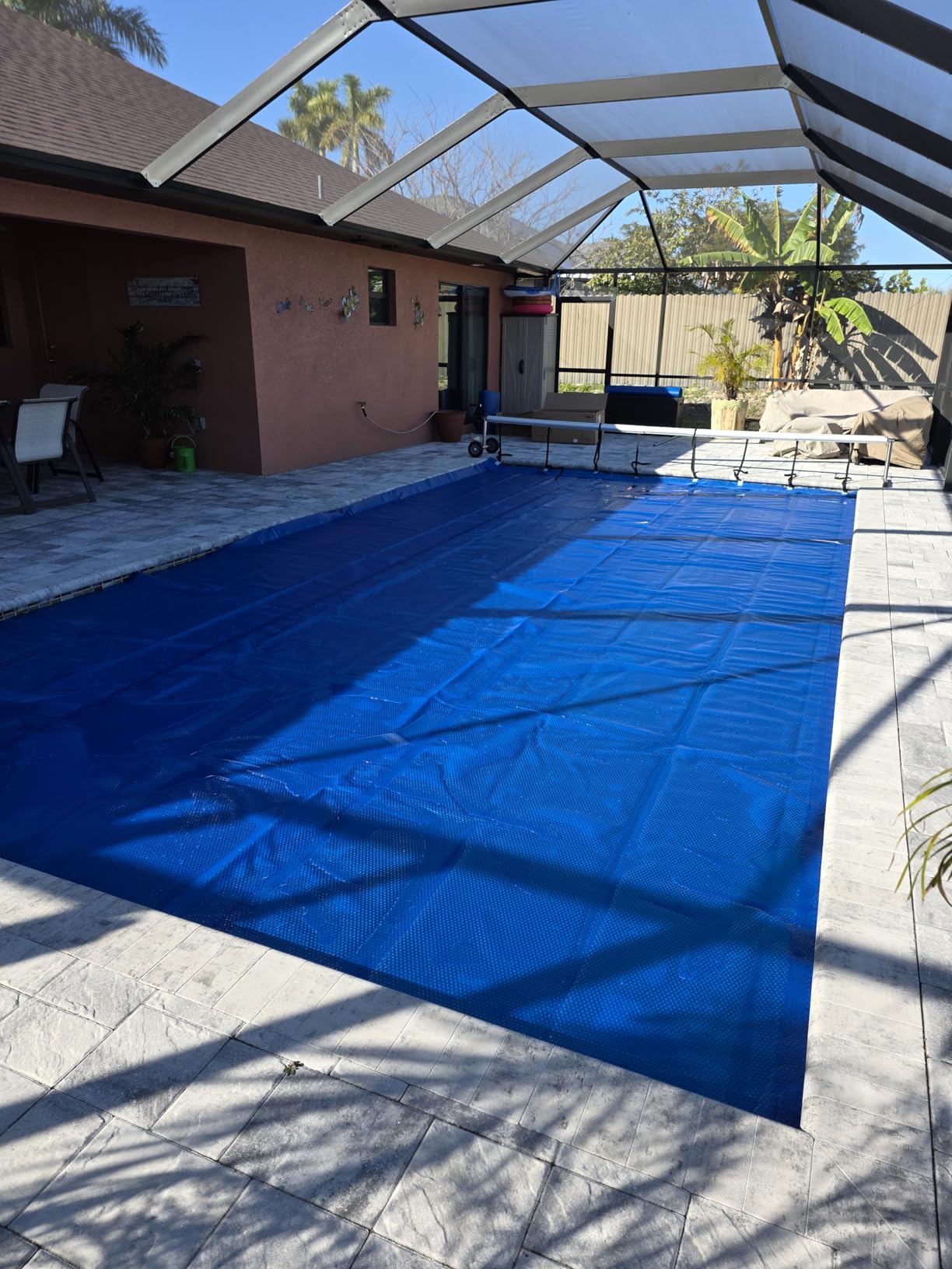 Real Relax 16 mil Solar Pool Cover, 16 x 32 ft Rectangle Bubble Blanket | Heat Trapping Solar Blanket, Durable Material for Inground & Above Ground Swimming Pools, Blue customer photo 2