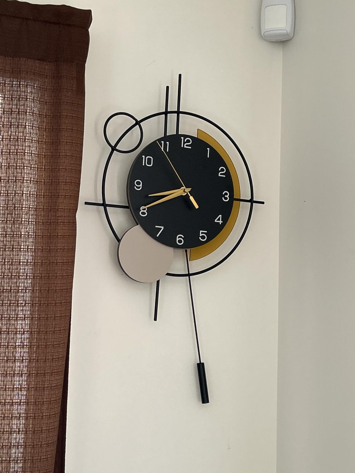 Wall Clock for Living Room Decor Modern Clock Pendulum Silent | Quartz Battery Operated Black Metal Decorative Large Clock for Dining Room, Kitchen, Home, Bathroom, Bedroom, Analog 13.8x21.3 in customer photo 2
