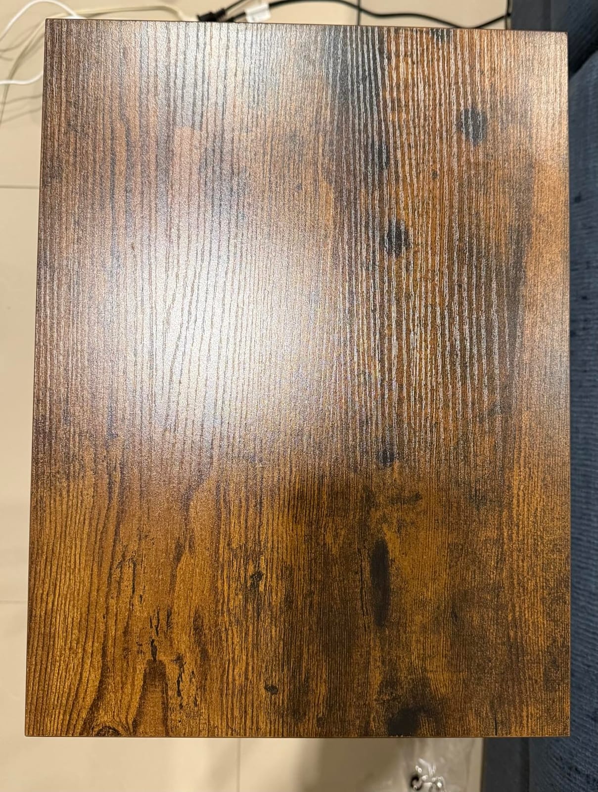 Simple Trending C Shaped End Table, TV Tray for Couch, Small Side Table with Metal Frame, for Living Room Bedroom, Rustic Brown customer photo 2