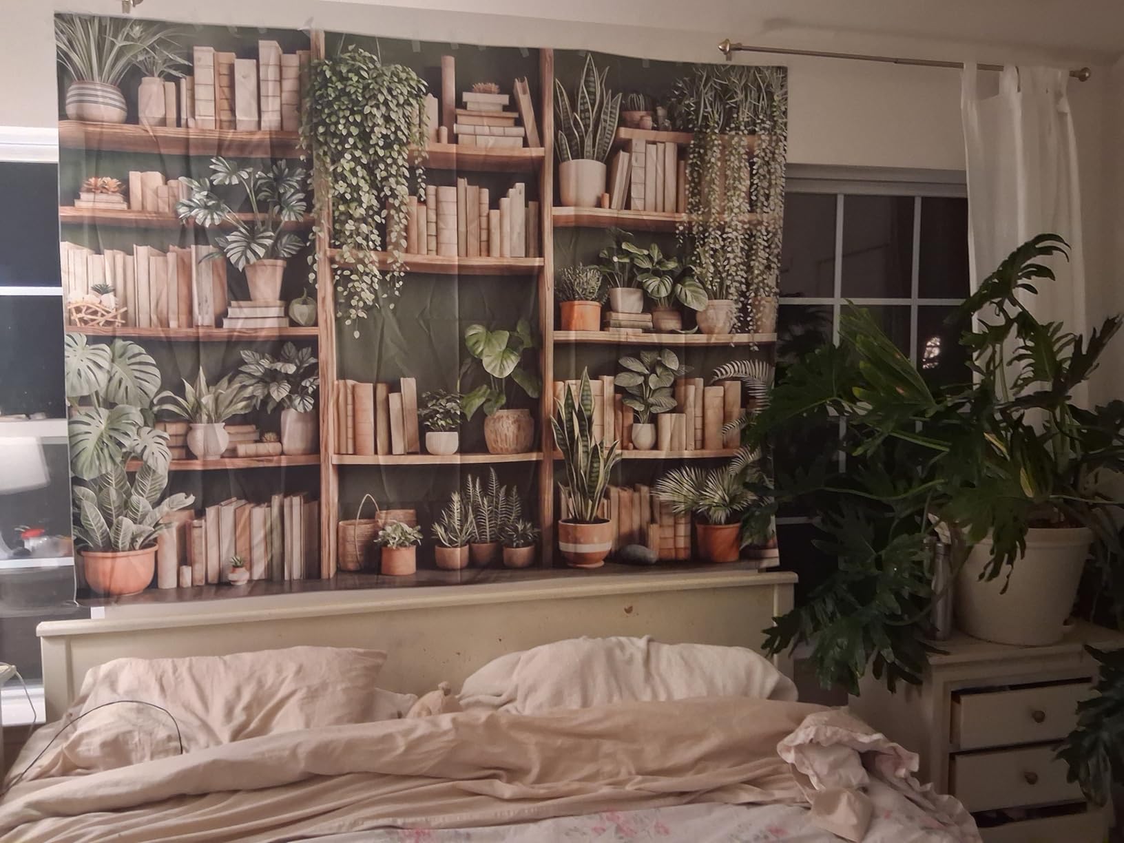Accnicc Forest Library Tapestry Tree Bookshelf Tapestries Wall Hanging Vintage Fantasy Fairy Treehouse Book Large Tapestry for Bedroom Living Room Dorm Classroom 80 x 60 inch customer photo 2
