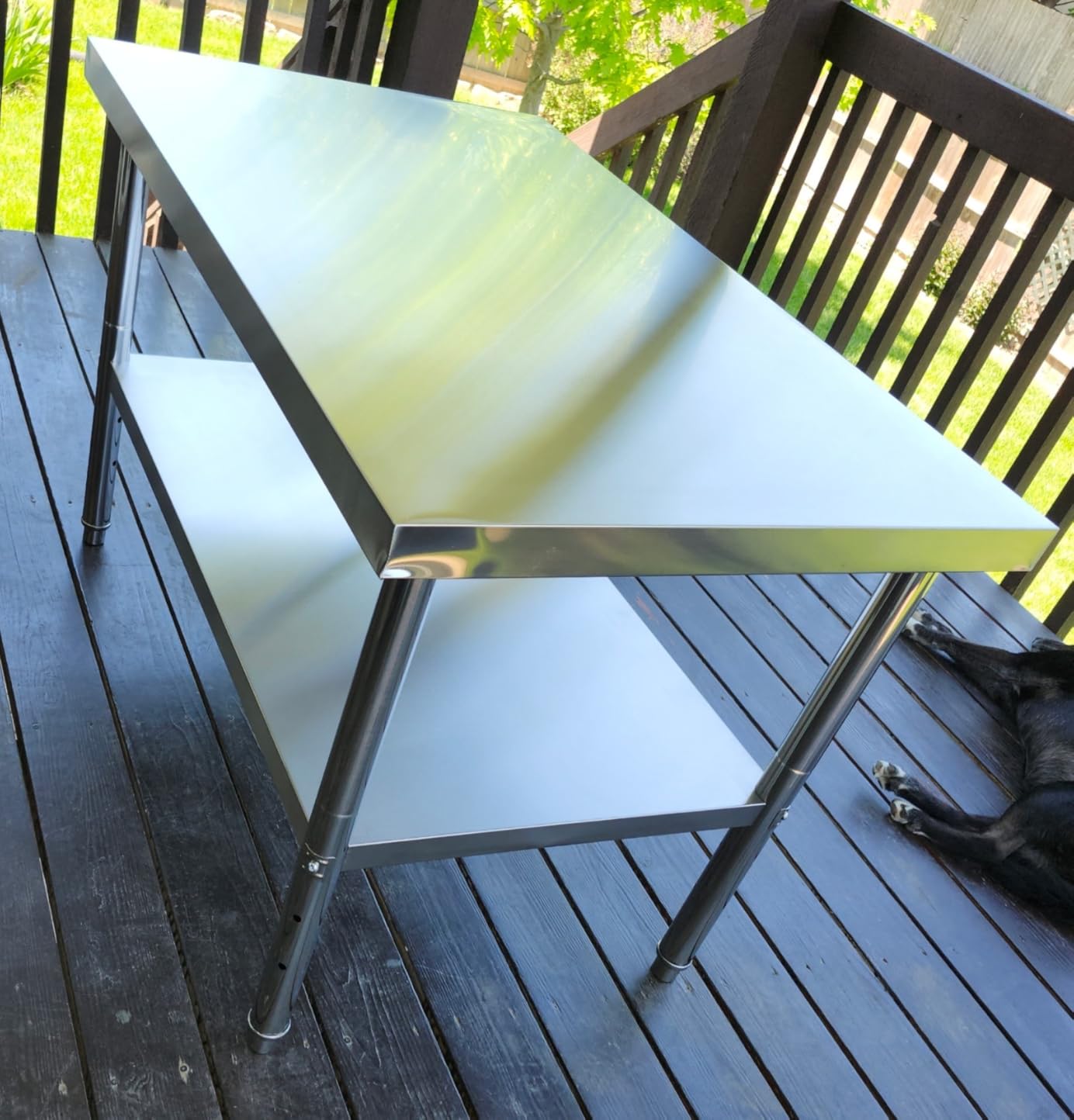Jocisland 96 x 30-Inch Stainless Steel Prep and Work Table | 30 x 96 In, Food-Grade Stainless Steel, Adjustable Undershelf and Feet, for Commercial Kitchen, Restaurant, Hotel and Garage customer photo 1