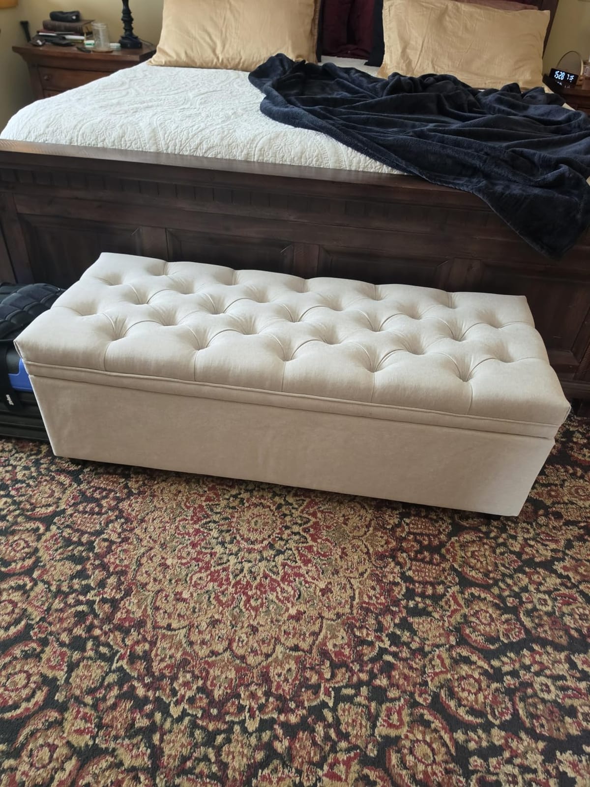 Mangodan 50 Inch Large Storage Ottoman, Tufted Ottoman with Storage | End of Bed Ottomans for Living Room, Bedroom, Modern Entryway Benchs customer photo 1