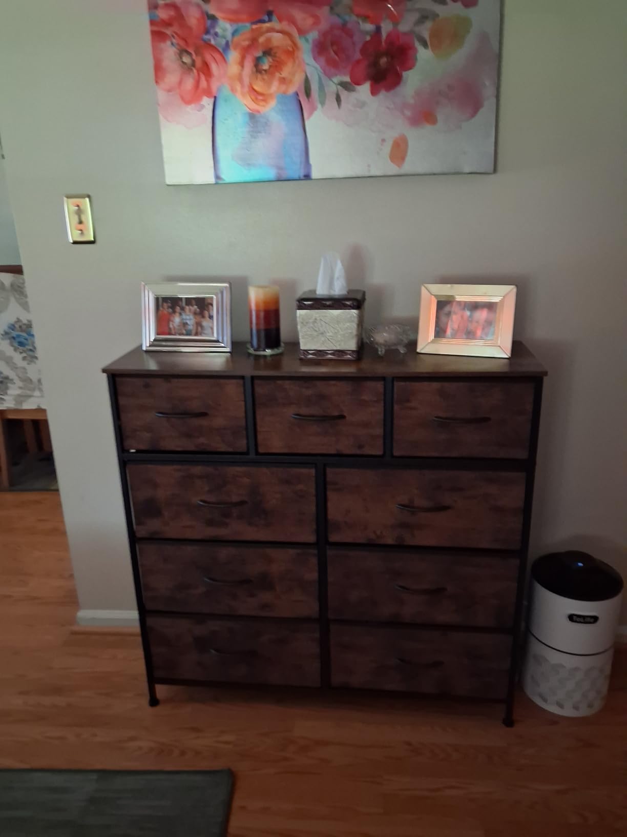 SONGMICS Dresser for Bedroom, Chest of Drawers, Storage Organizer Unit, Closet, Entryway, Steel, 8 Non-Woven Fabric Drawers customer photo 2