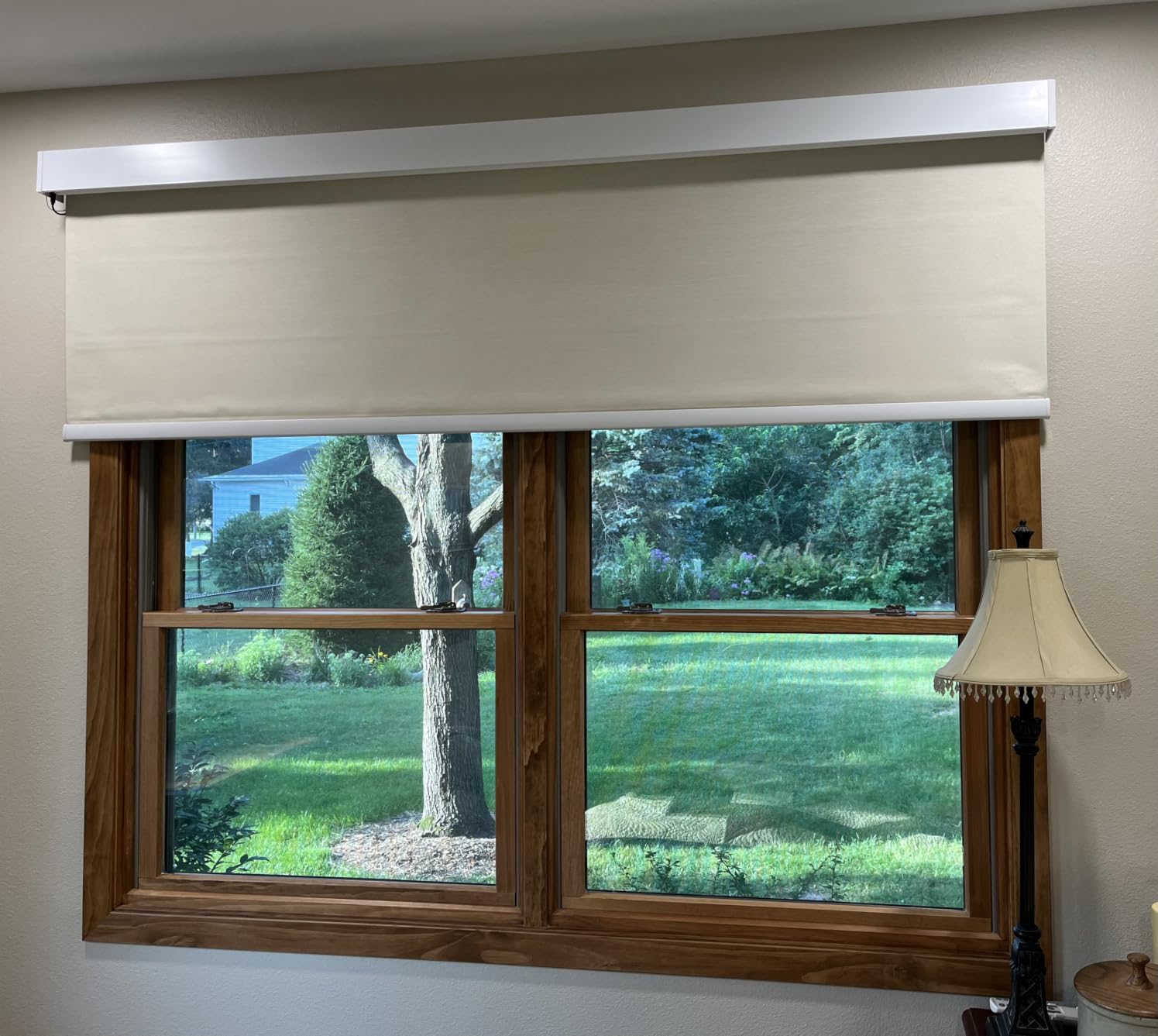 FineTell 100% Blackout Motorized Blinds with Remote, Custom Roller Shades | Remote Control Window Shades with UV Protection, Electric Blinds Work with Alexa, Apple Homekit, Google APP, Voice Control customer photo 2