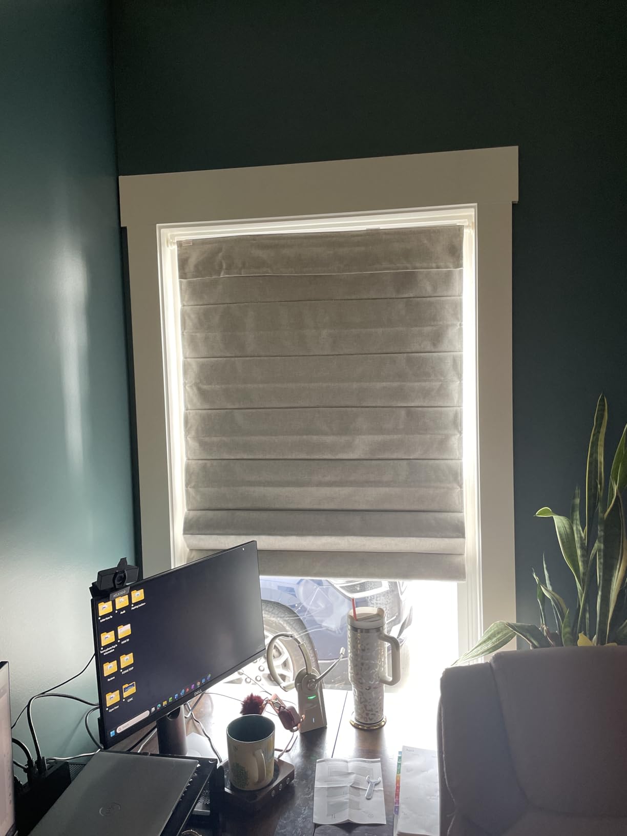 LazBlinds No Drill Roman Shades, Blackout, 28