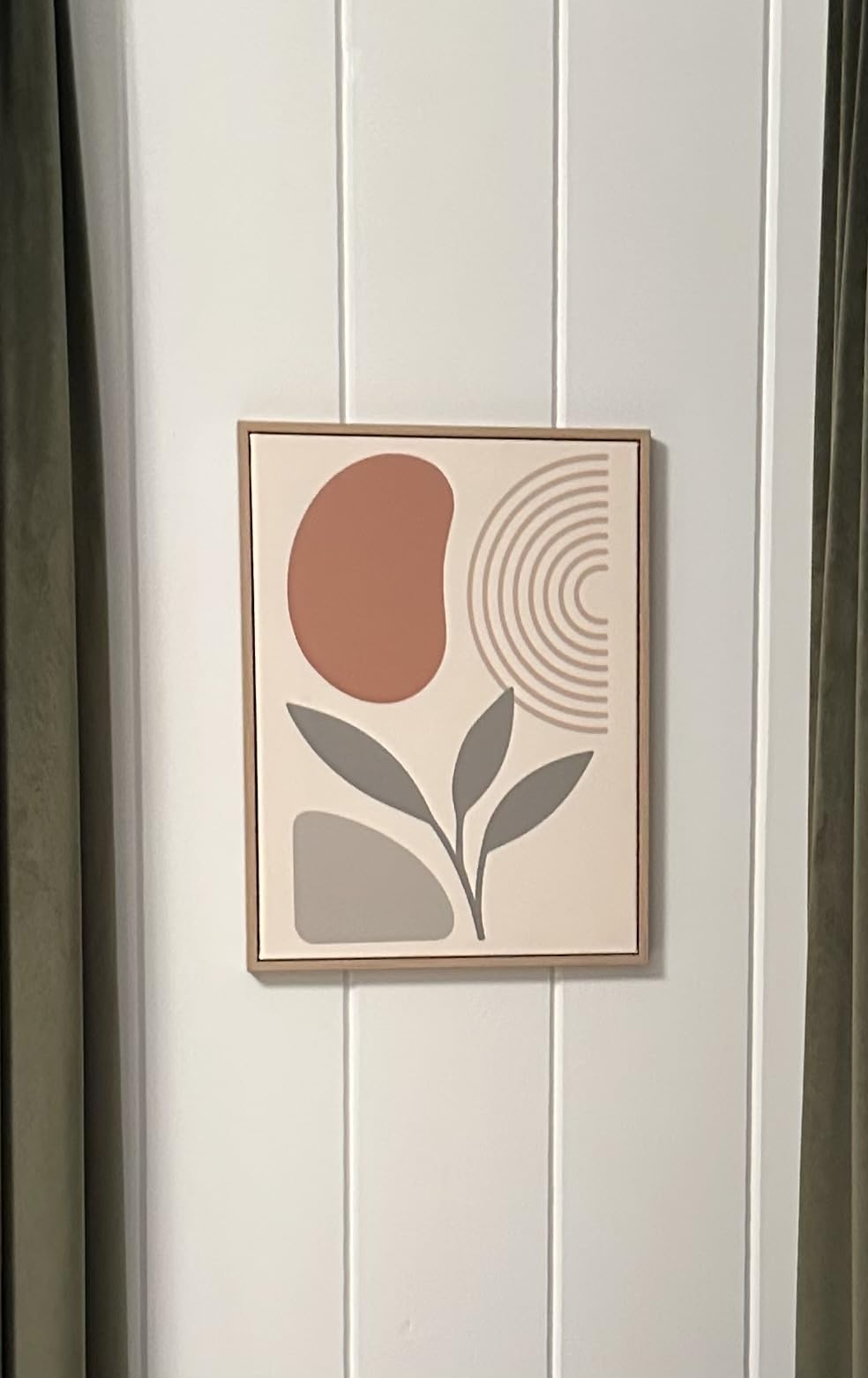 Framed Boho Abstract Wall Art Set of 2, Geometric Canvas Print Wall Decor | Modern Minimalist Botanical Artwork for Rustic Vintage Farmhouse Home Kitchen, Ready-to-Hang Boho Wall Decor 12x16 in customer photo 1